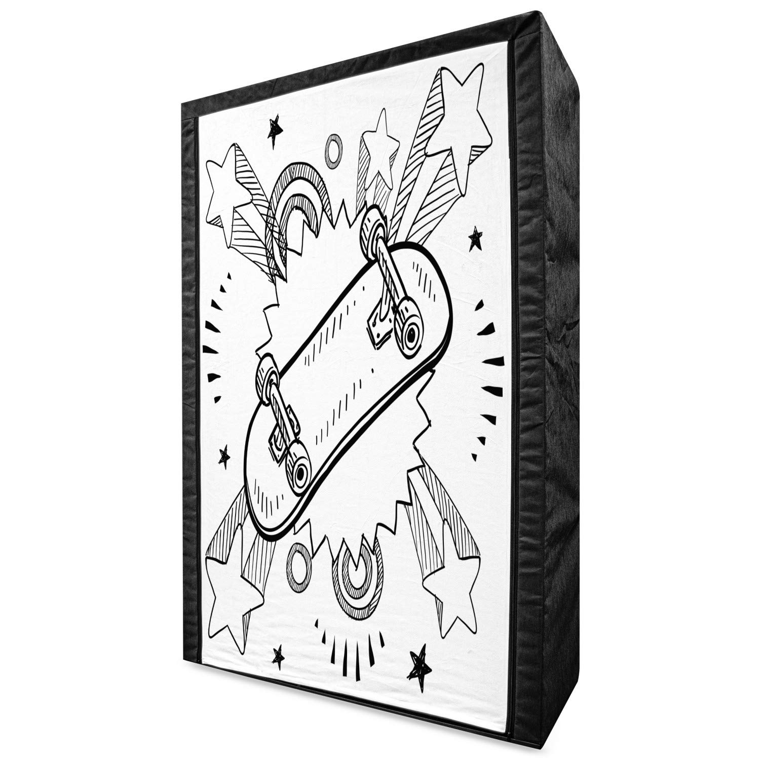 Ambesonne Vintage Skateboard Pop Art Fabric Wardrobe - 42.5