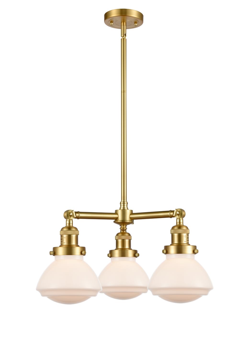 207-SG-G321 Olean 3-Light Chandelier - Modern Crystal Ceiling Light Fixture for Dining Room, Bedroom, Living Room & Foyer Lighting