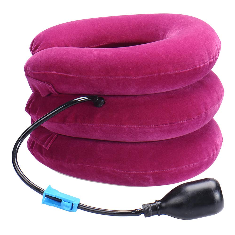 Ultralight Inflatable Neck Pillow for Travel - Soft U-Shape Pillow with Neck Support for Airplanes, Trains & Cars | Portable & Comfortable for Long Flights, Road Trips & Commuting (Red, One Size)