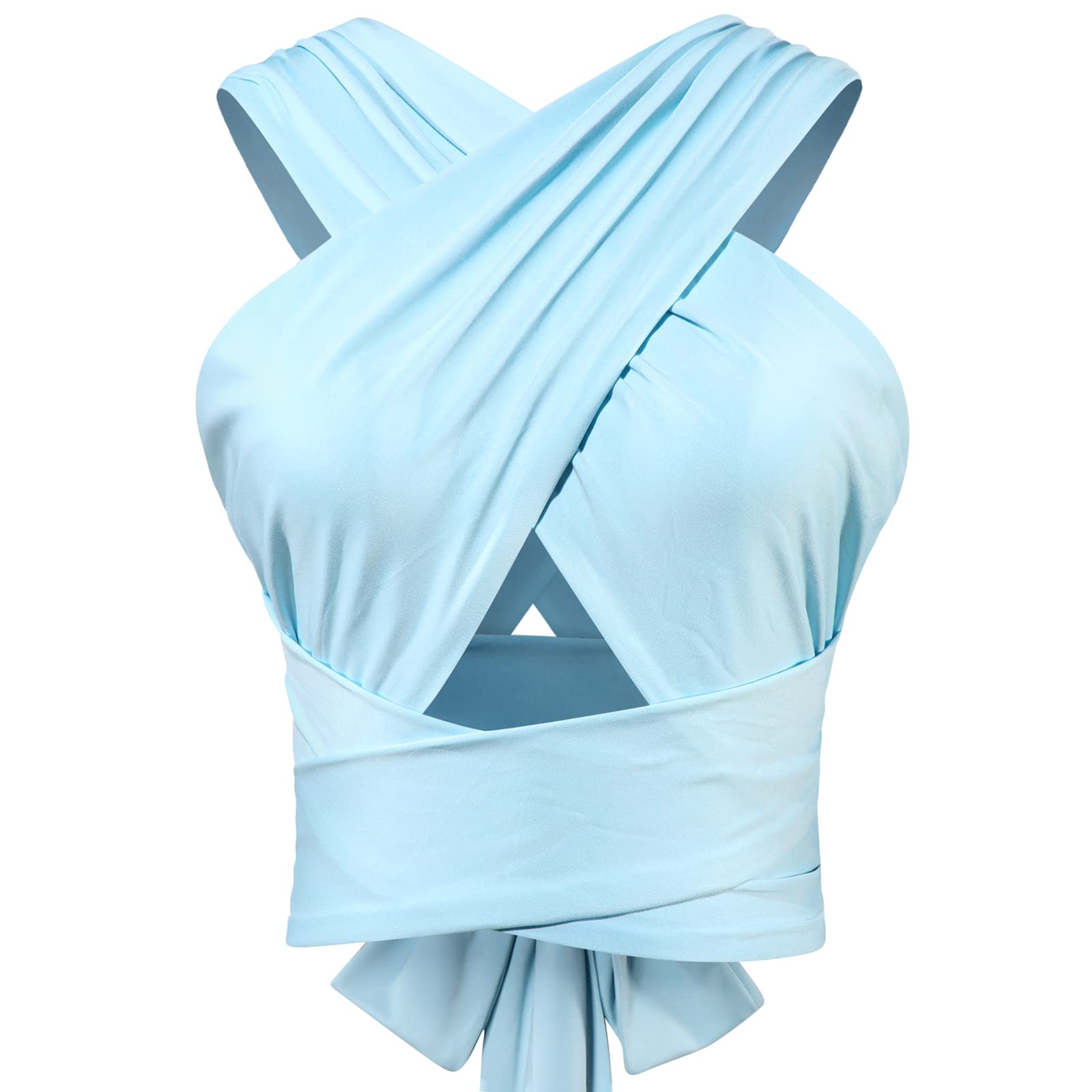 Sexy Women's Crop Tops - Sleeveless Backless Halter Tank Top with Criss Cross Design in Black & White | Perfect for Clubbing, Beach Wear & Summer Outfits