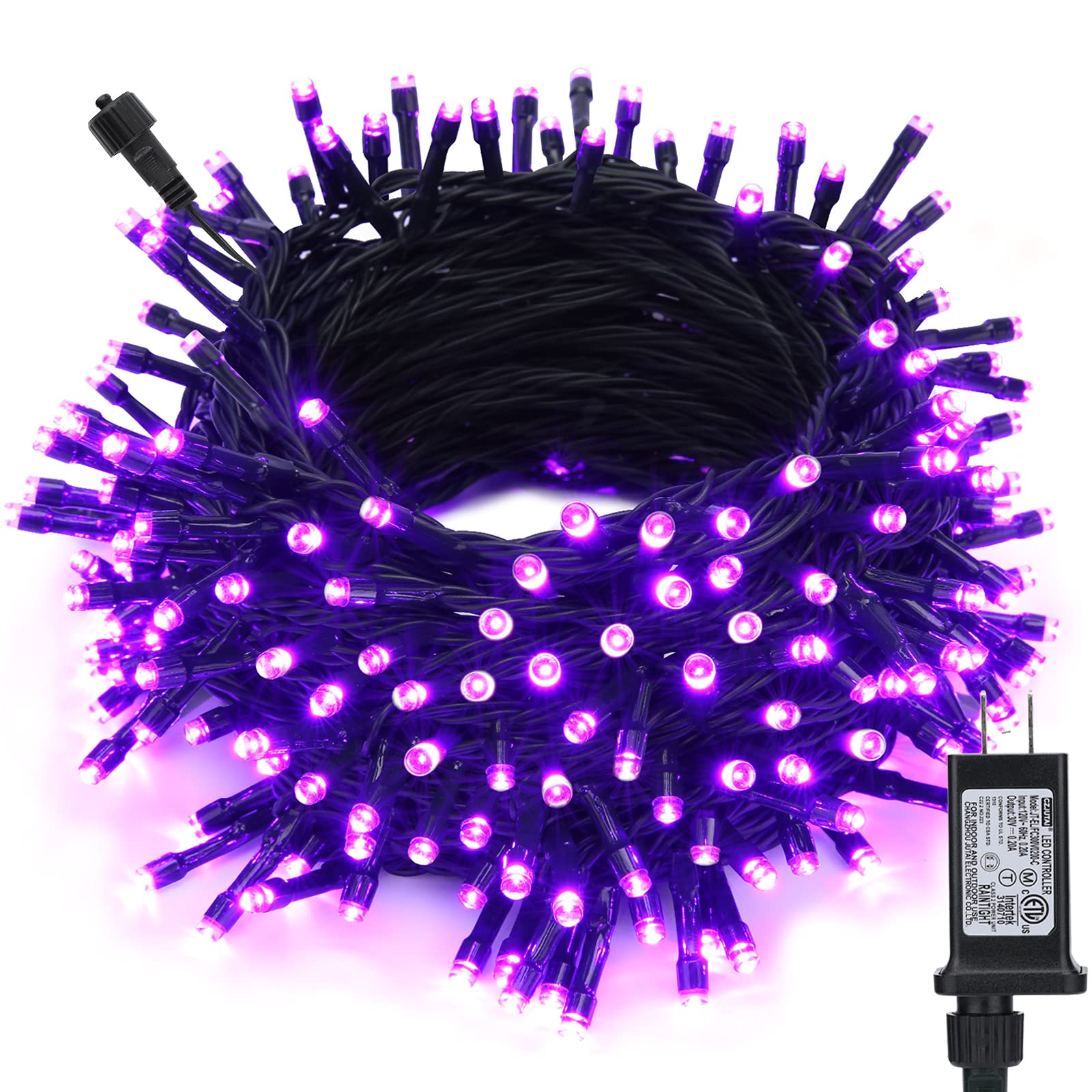 Toodour Purple Halloween Lights - 82ft 200 LED Plug in String Lights with 8 Modes & Timer, Low Voltage Indoor/Outdoor Halloween Decorations for Home, Garden, Party | Perfect for Halloween, Christmas, Patio & Backyard Lighting