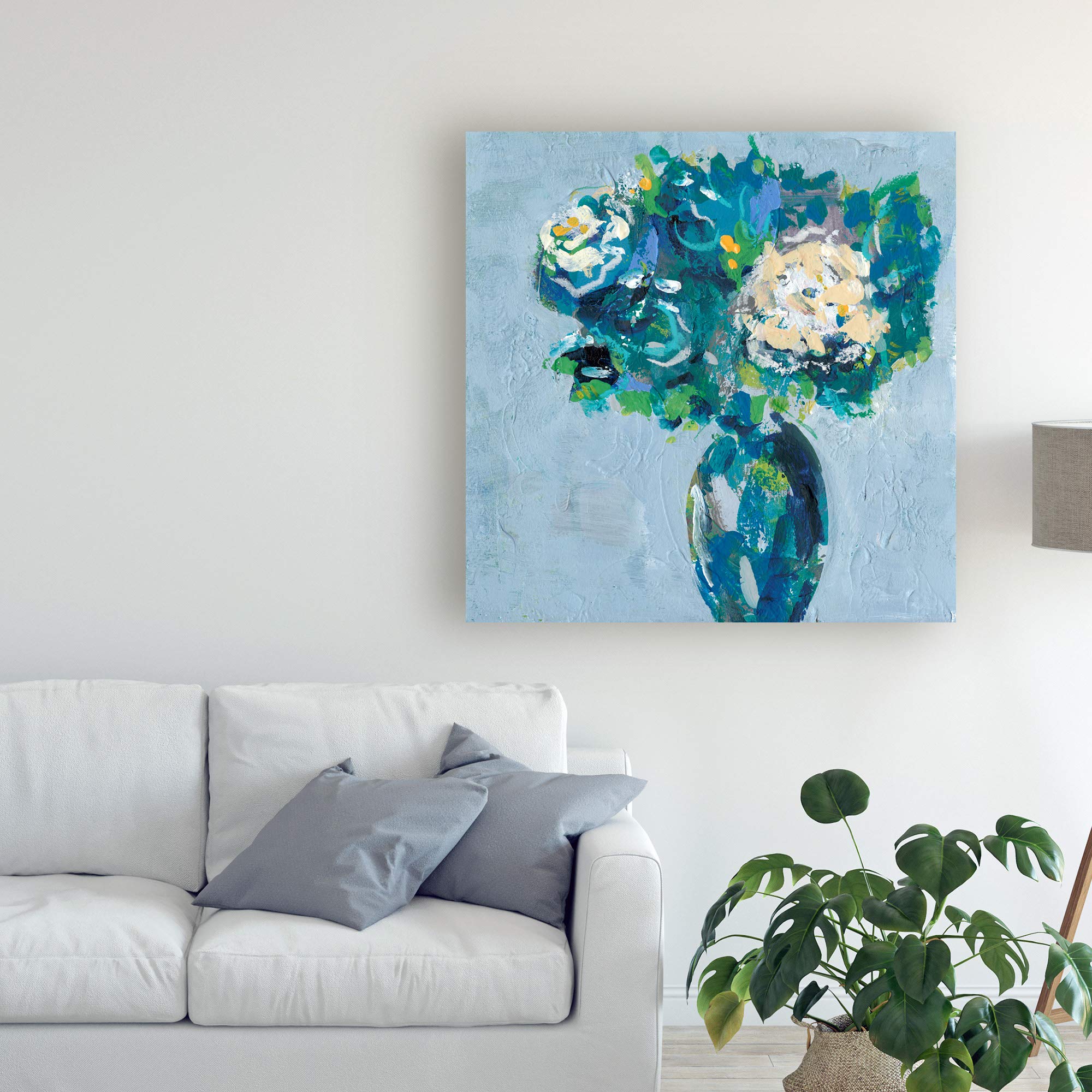 Trademark Fine Art 18x18 Chaos Floral II by Regina Moore - Modern Abstract Floral Wall Art for Living Room, Bedroom & Office Decor