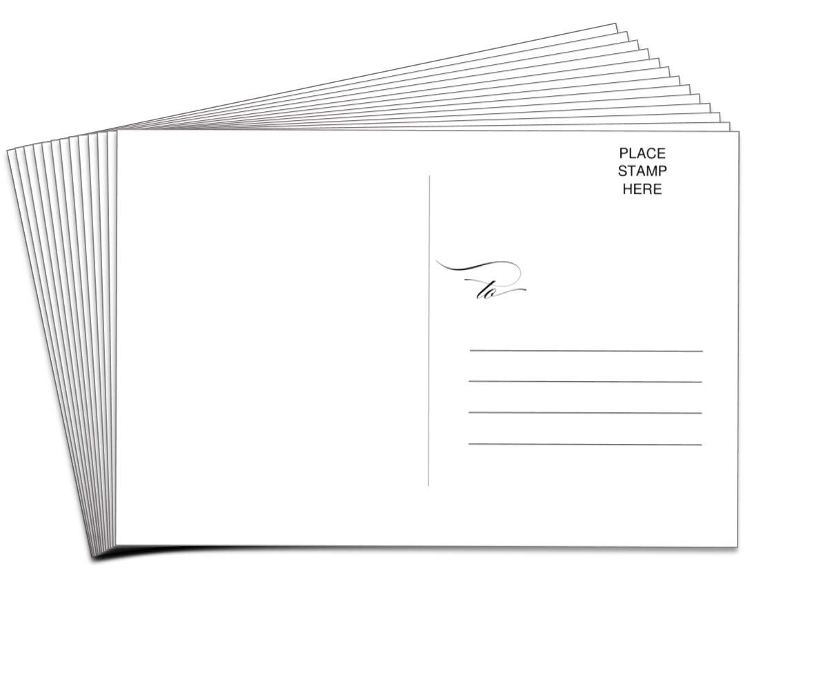 50 Pack Blank 4x6 Postcards - Thick 14pt White Cardstock, Printable Postcard Paper with Stamp Area - Perfect for Mailing, Change of Address, DIY Greeting Cards & Business Promotions