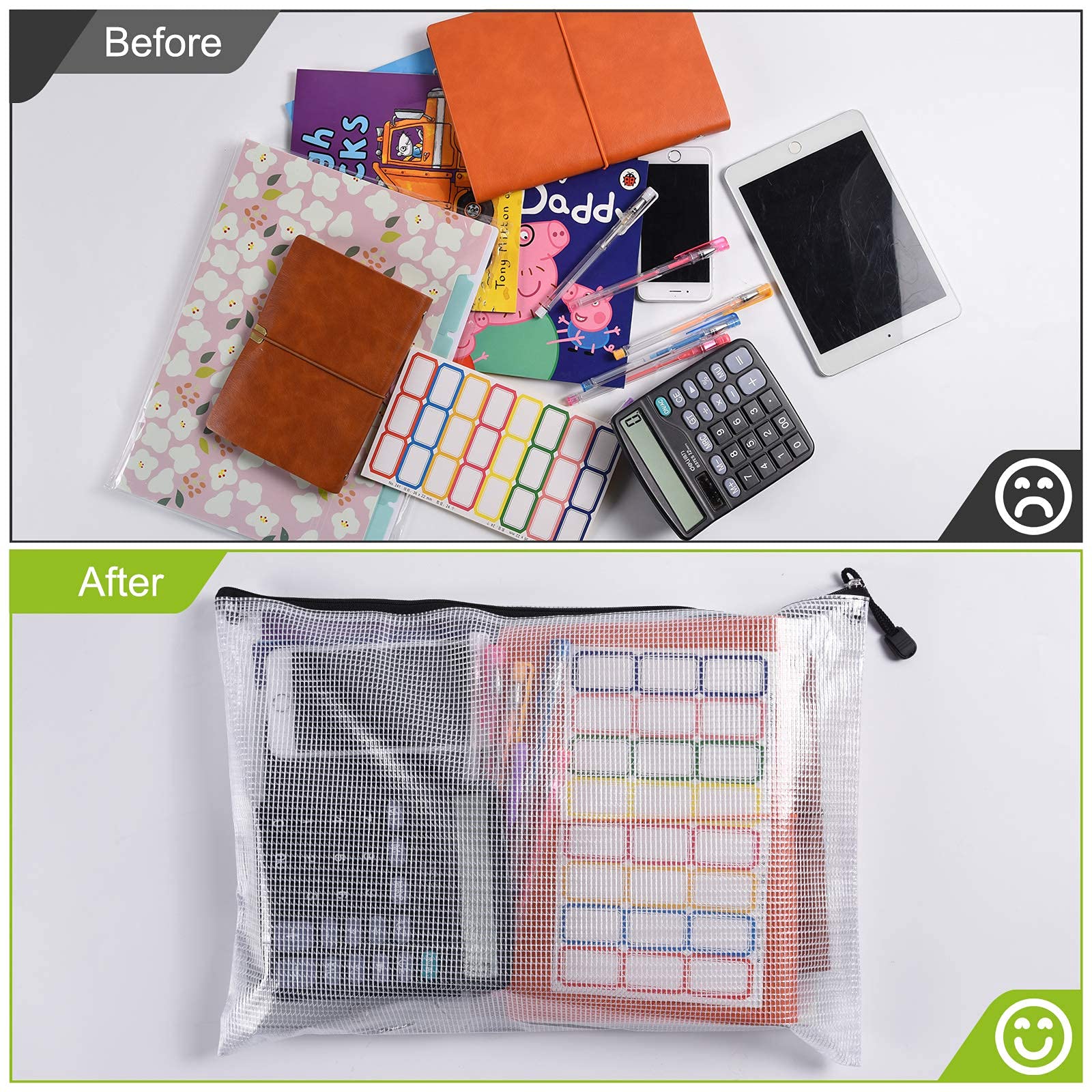 B4/B5 Size Plastic Mesh Zip File Bags - Waterproof & Tear-Resistant Document Organizer with Zipper Pouch for School, Office, Home & Travel Storage | Perfect for Organizing Papers, Receipts, and Important Documents