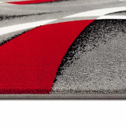 2305 Geometric Abstract Gray 2x7 Area Rugs for Entryway - Modern Non-Slip Runner for Hallway, Living Room & Bedroom - Perfect for Home Decor & High Traffic Areas
