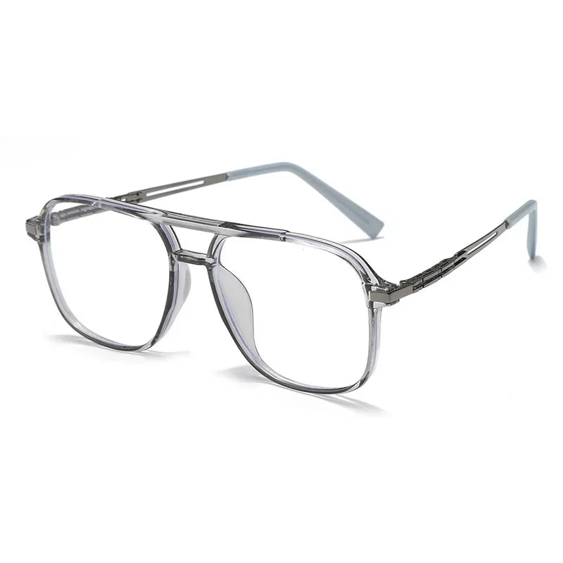 Aror Men's Full Rim Square Double Bridge TR90 Eyeglasses 81316 - Lightweight & Durable Frame for Work, Reading & Everyday Use