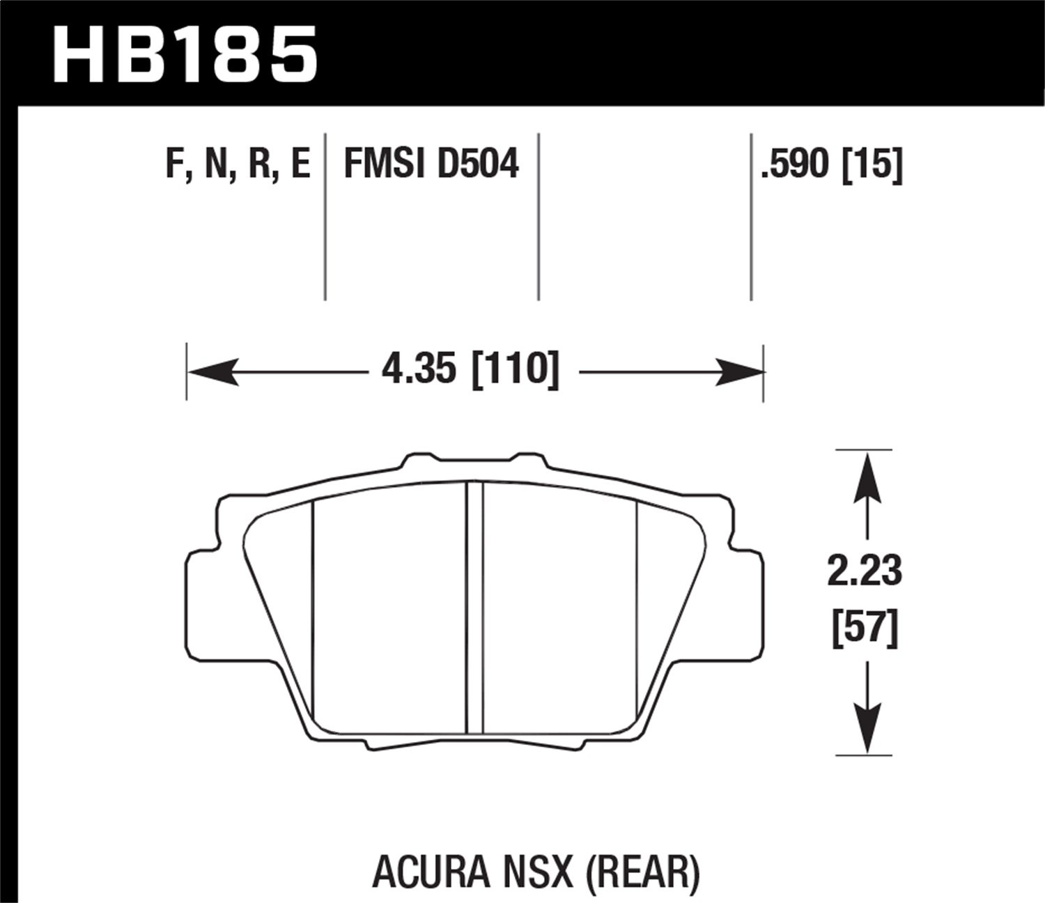 HB185F.590 HPS Performance Street Brake Pads - High Performance Ceramic Brake Pads for Cars & Trucks | Smooth Stopping Power, Low Noise & Dust | Perfect for Daily Driving, Commuting & City Traffic
