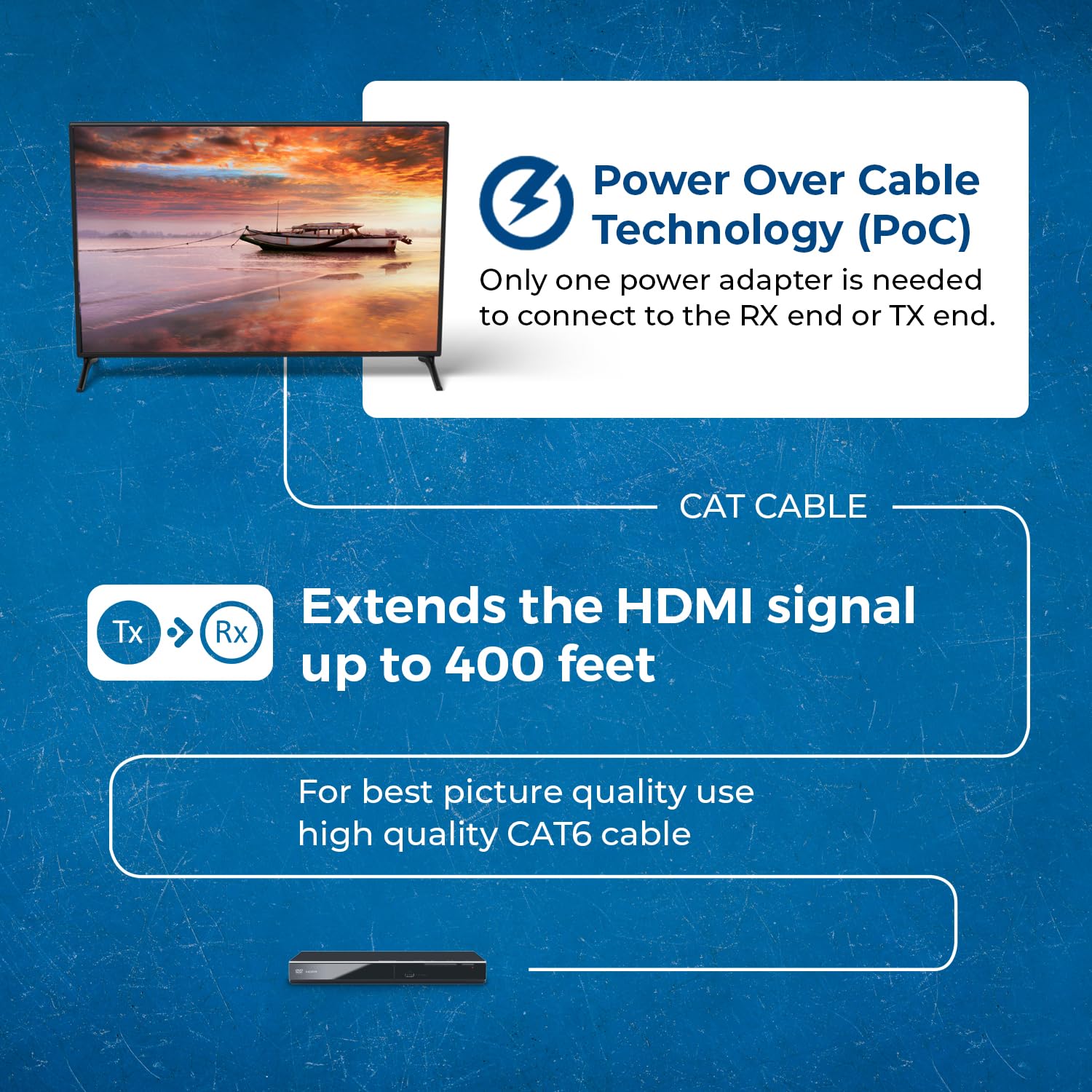 OREI 4K HDMI over Ethernet Extender Balun - HDBaseT UltraHD 4K@60Hz 4:4:4 with HDR, CEC & IR Control, RS-232 - Extends HDMI Signal up to 400ft via CAT5e/6/7 Cable - Perfect for Home Theater, Gaming & Professional AV Setups (UHD-EXB400R-K)