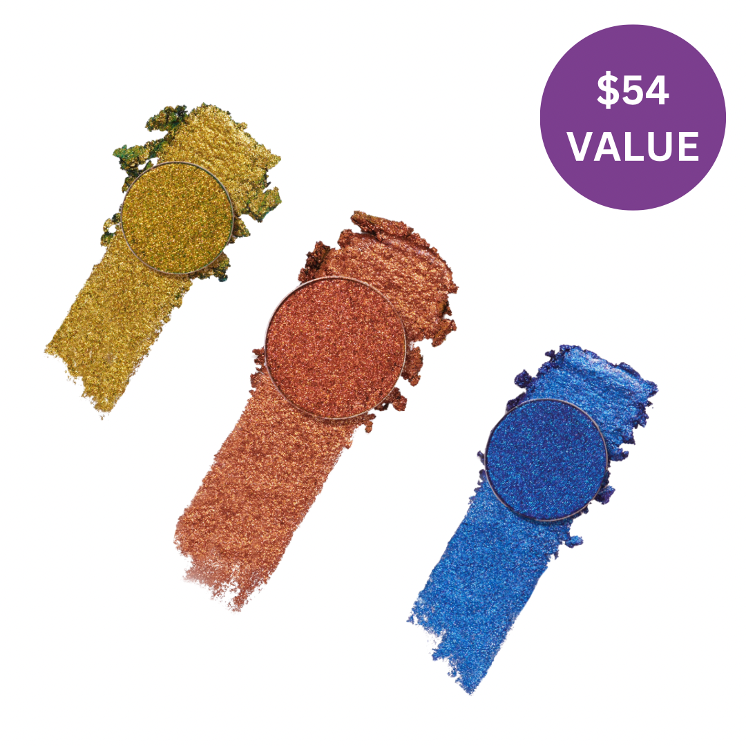 Multichrome Eyeshadow Trio - Long Lasting, Highly Pigmented, Vegan & Cruelty-Free - Perfect for Day to Night Makeup Looks