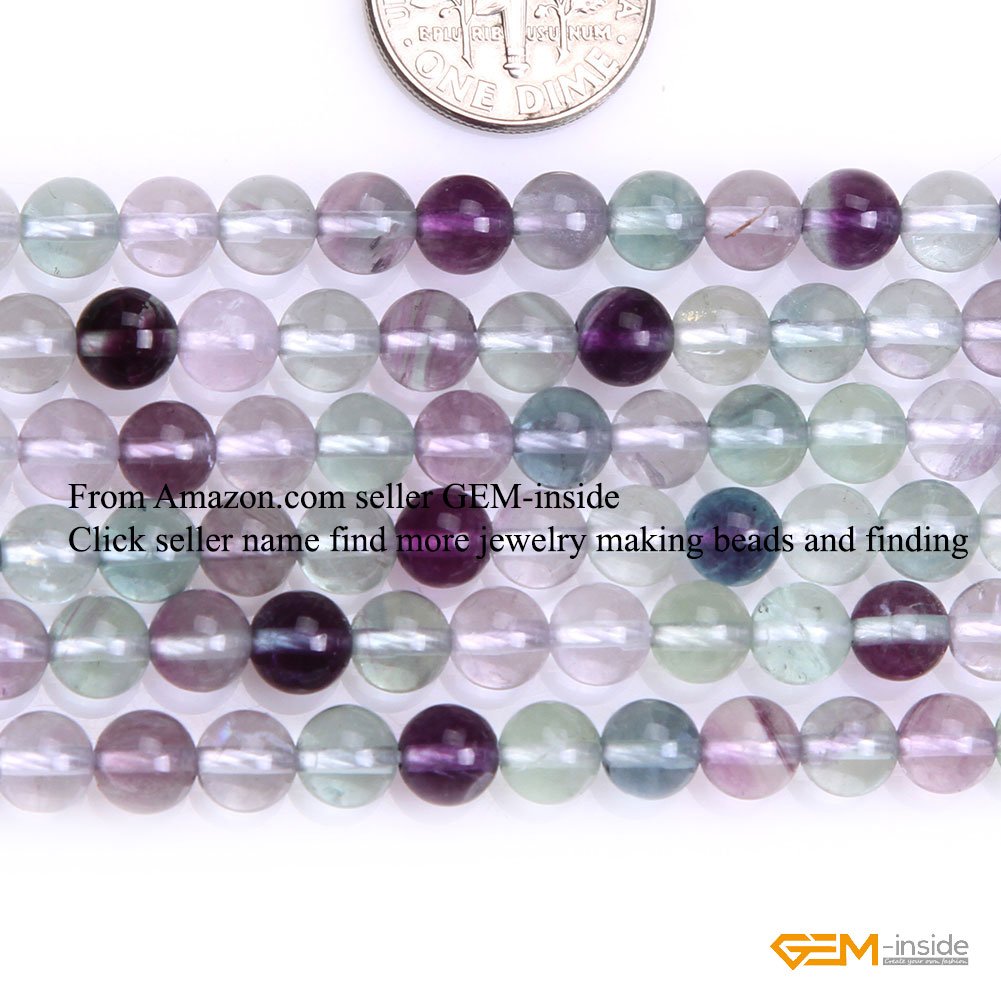 Natural Fluorite Gemstone Loose Beads 6mm Round - Healing Crystal Energy Stones for Jewelry Making, DIY Bracelets & Necklaces (15 Inch Strand) - Meditation, Chakra Balancing & Spiritual Gifts