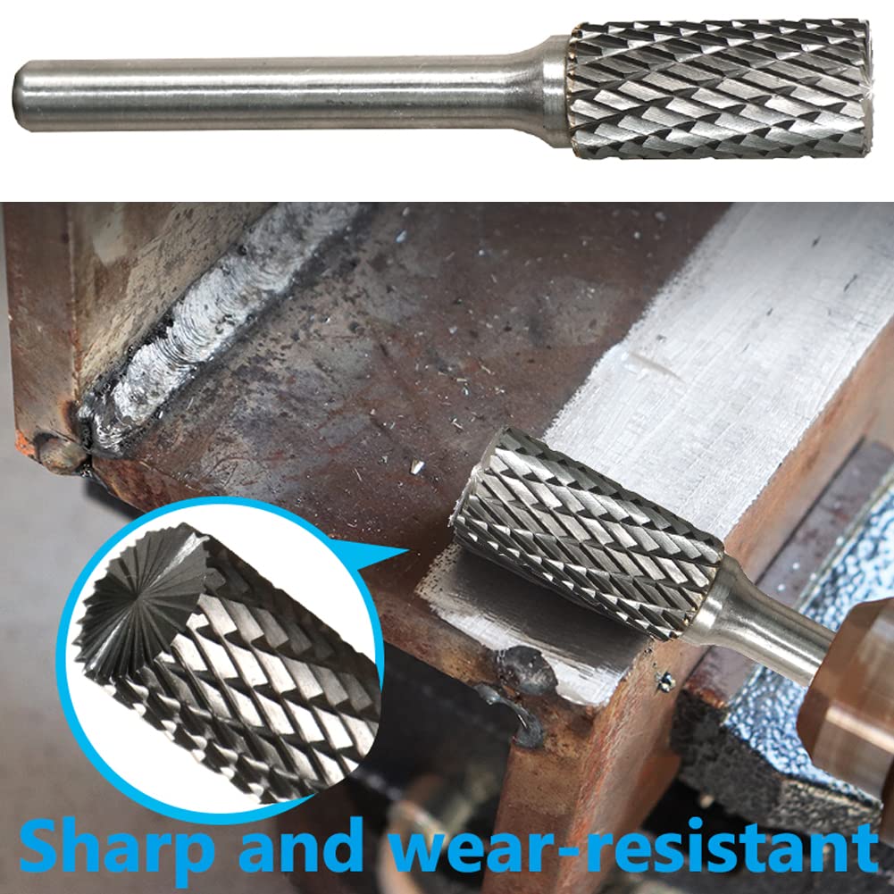 Tungsten Carbide Burr SB-3 Die Grinder Bits - Double Cut Rotary Tool (3/8