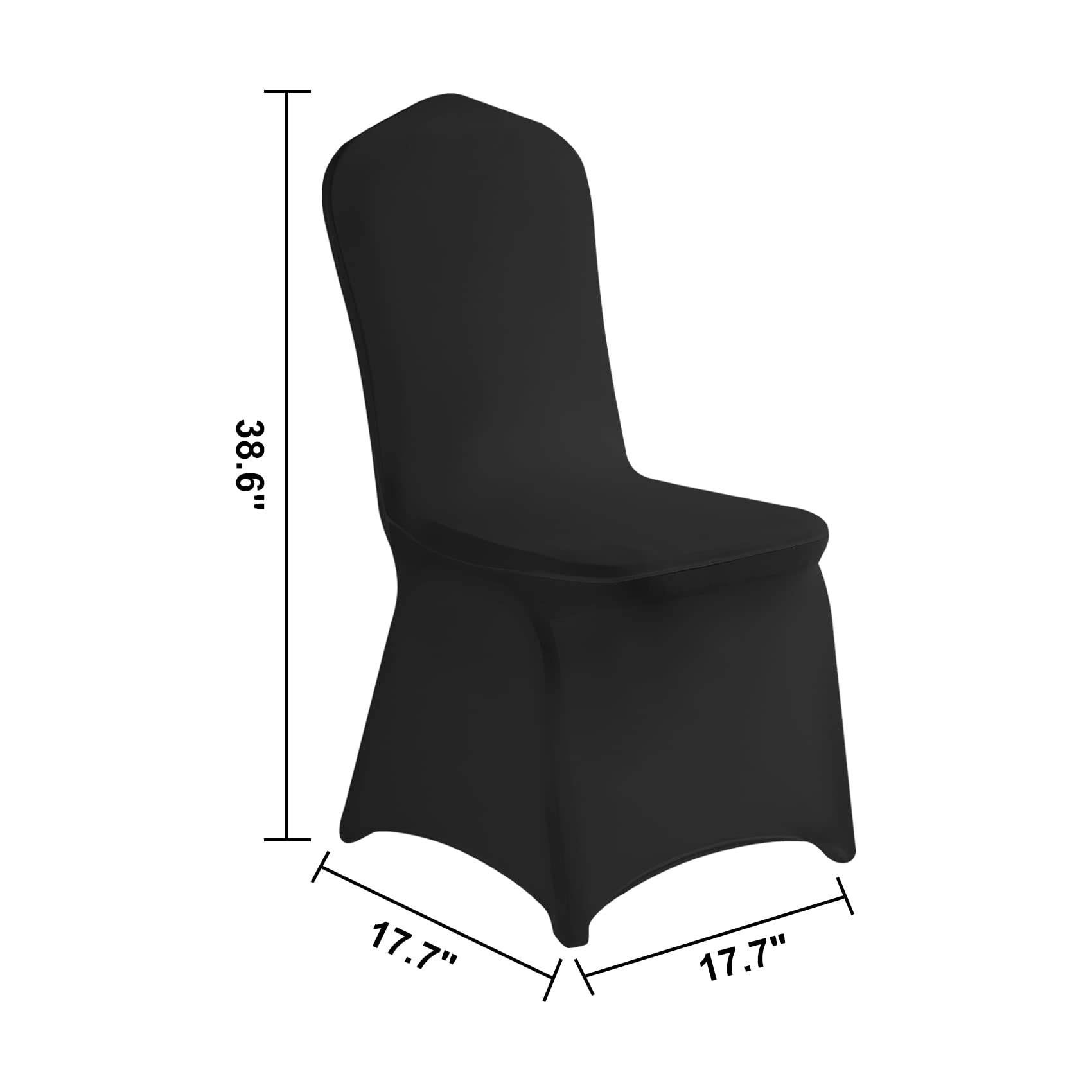 LZY Spandex Stretch Chair Covers for Wedding, Party, Banquet & Dining - Elastic Slipcovers (100-Pack, Black) - Perfect for Event Decor, Home Dining & Office Chairs