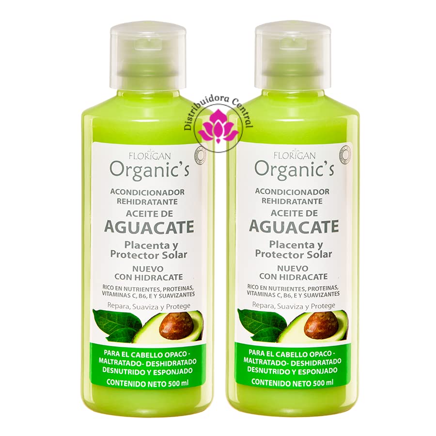Florigan Avocado Oil Hydrating Hair Conditioner 500ml (2-Pack) – Deep Moisture for Dry, Damaged Hair – Perfect for Daily Use & Salon Treatments