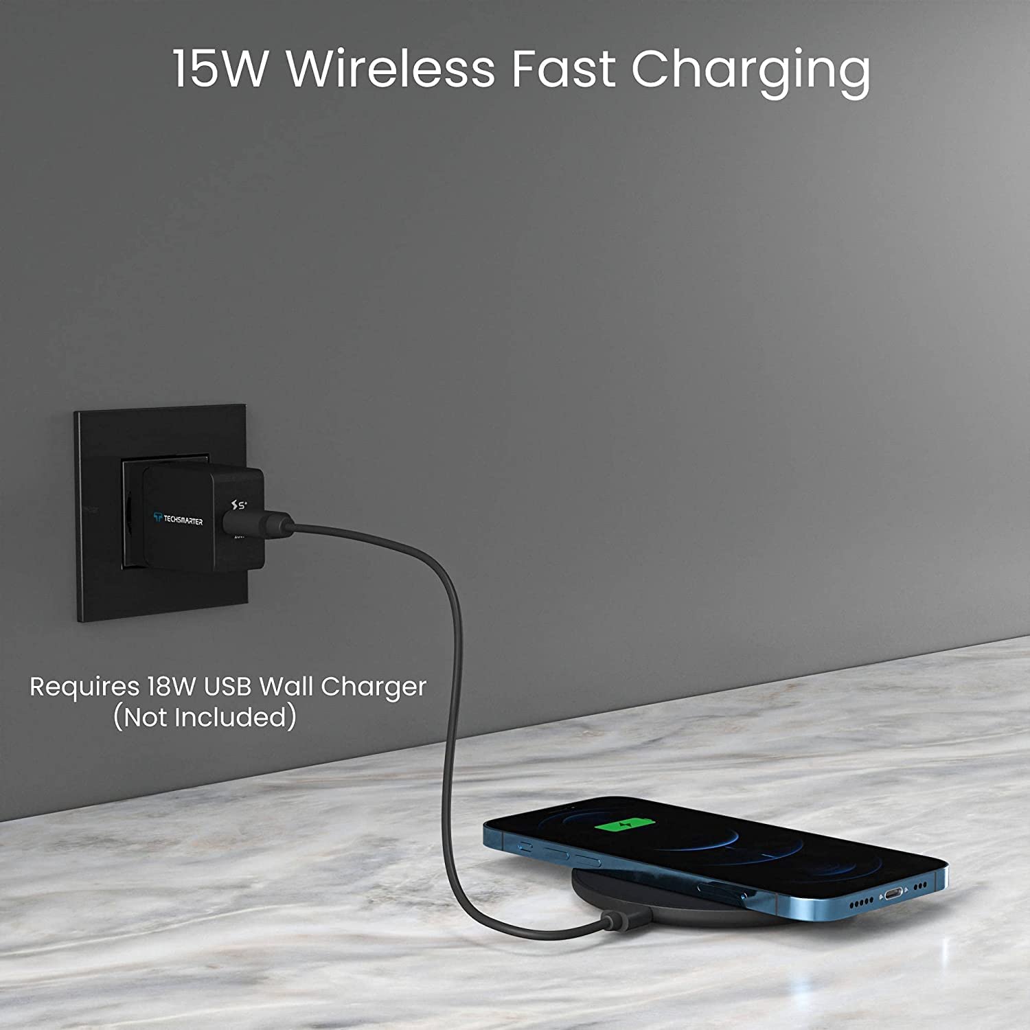 2-Pack 15W Fast Wireless Charger Pad - Qi-Certified for iPhone 16/15/14/13/12/11/XS/X/XR, Samsung S24/S23/S22/S21/S20/S10, LG ThinQ - Perfect for Bedside, Office & Car Charging