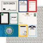 Vintage South Dakota Scrapbook Paper 12x12 Inch - Double-Sided Scrapbooking Sheet for Travel Journal, Memory Book & DIY Crafts (36641)