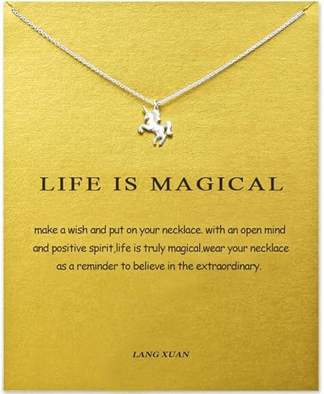 Life is Magical Unicorn Pendant Necklace - Sparkling Jewelry Gift for Women & Girls | Perfect for Birthday, Christmas & Special Occasions