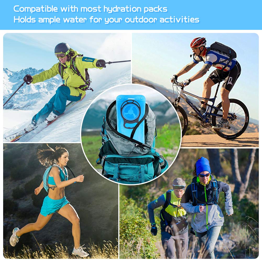 2L BPA Free Hydration Bladder for Hiking Backpack - Military Green Water Storage Bag with Insulated Tube - Perfect for Outdoor Camping, Running, Cycling & Military Use - Durable Replacement for Hydration Packs