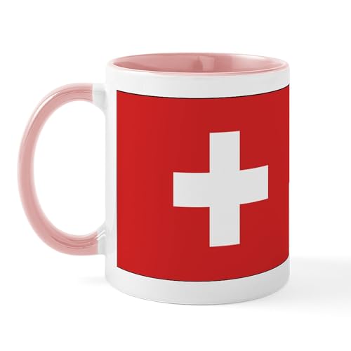 White/Pink Inside - Switzerland Civil Ensign Mug