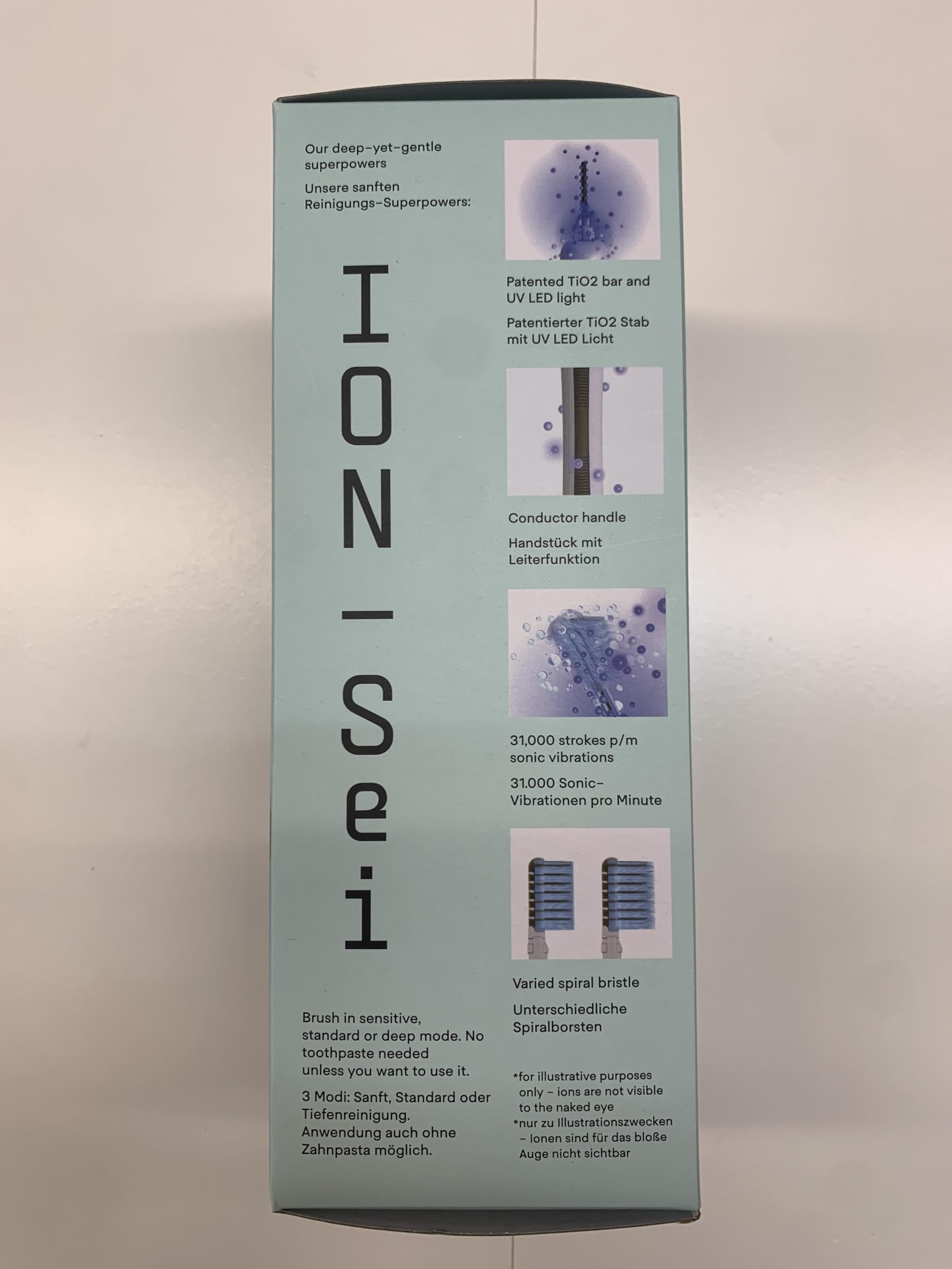 ION-Sei Electric Toothbrush with Patented Ionic Technology from Japan - Lake Blue | Advanced Plaque Removal & Teeth Whitening for a Healthier Smile | Perfect for Travel & Daily Oral Care