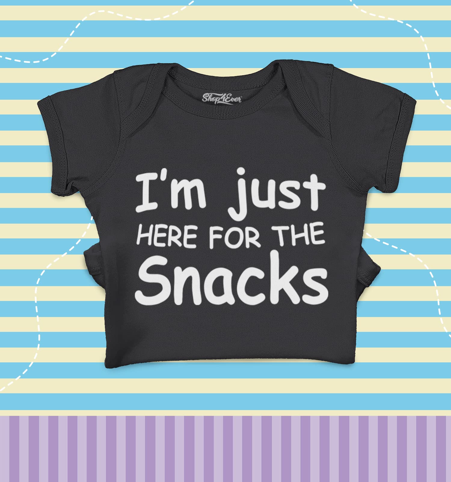 I'm Just Here for The Snacks Baby Bodysuit - Soft Cotton Romper for Infants & Toddlers - Cute Outfit for Playtime, Photos & Everyday Wear
