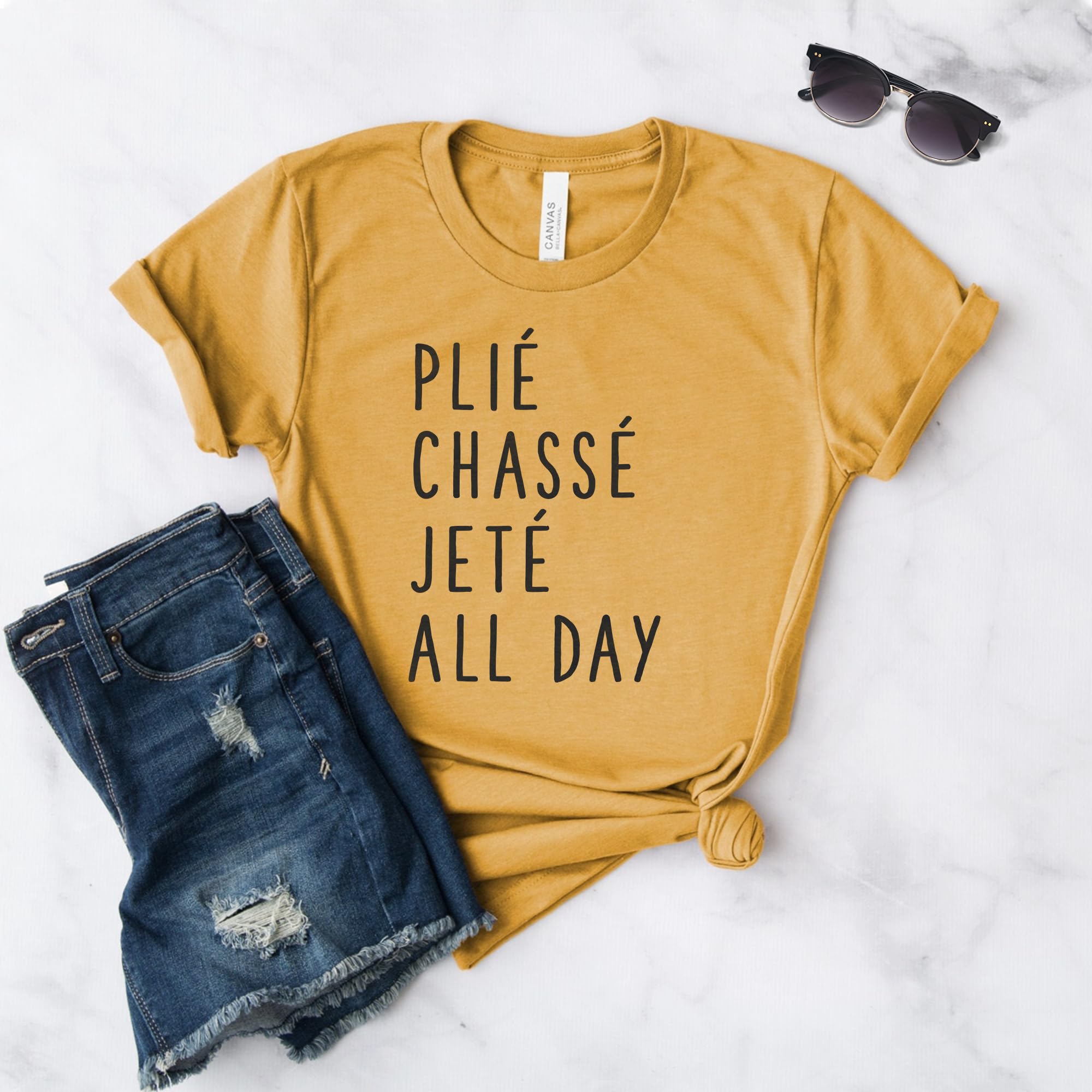 Plié Chasse Jete All Day Ballet Dance Shirt - Softstyle Unisex Ballerina Tee - Perfect Gift for Dancers & Dance Lovers - Ideal for Ballet Class, Dance Practice, and Casual Wear