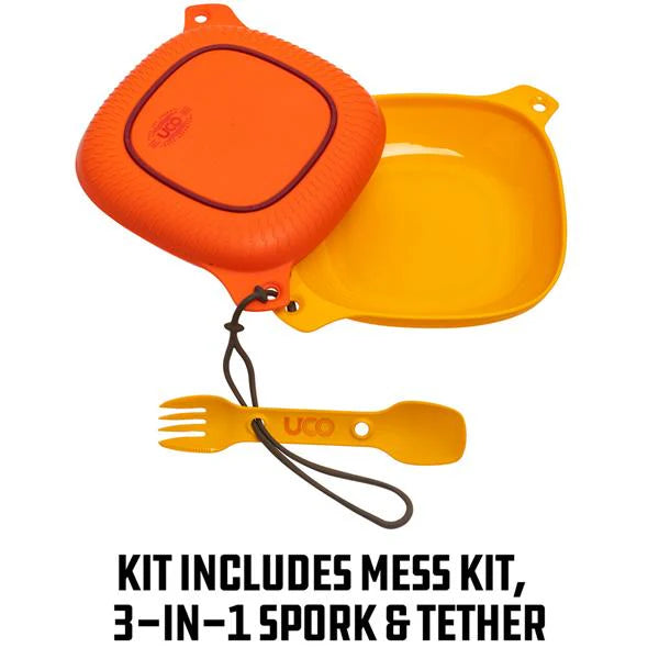 4 Piece Camping Mess Kit - Lightweight & Durable Outdoor Dinnerware Set for Hiking, Backpacking, and Picnics