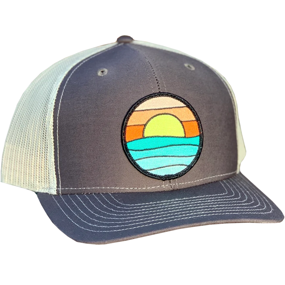 Stylish Curved Brim Trucker Hat with Serenity Patch - Perfect for Outdoor Adventures, Concerts & Casual Wear
