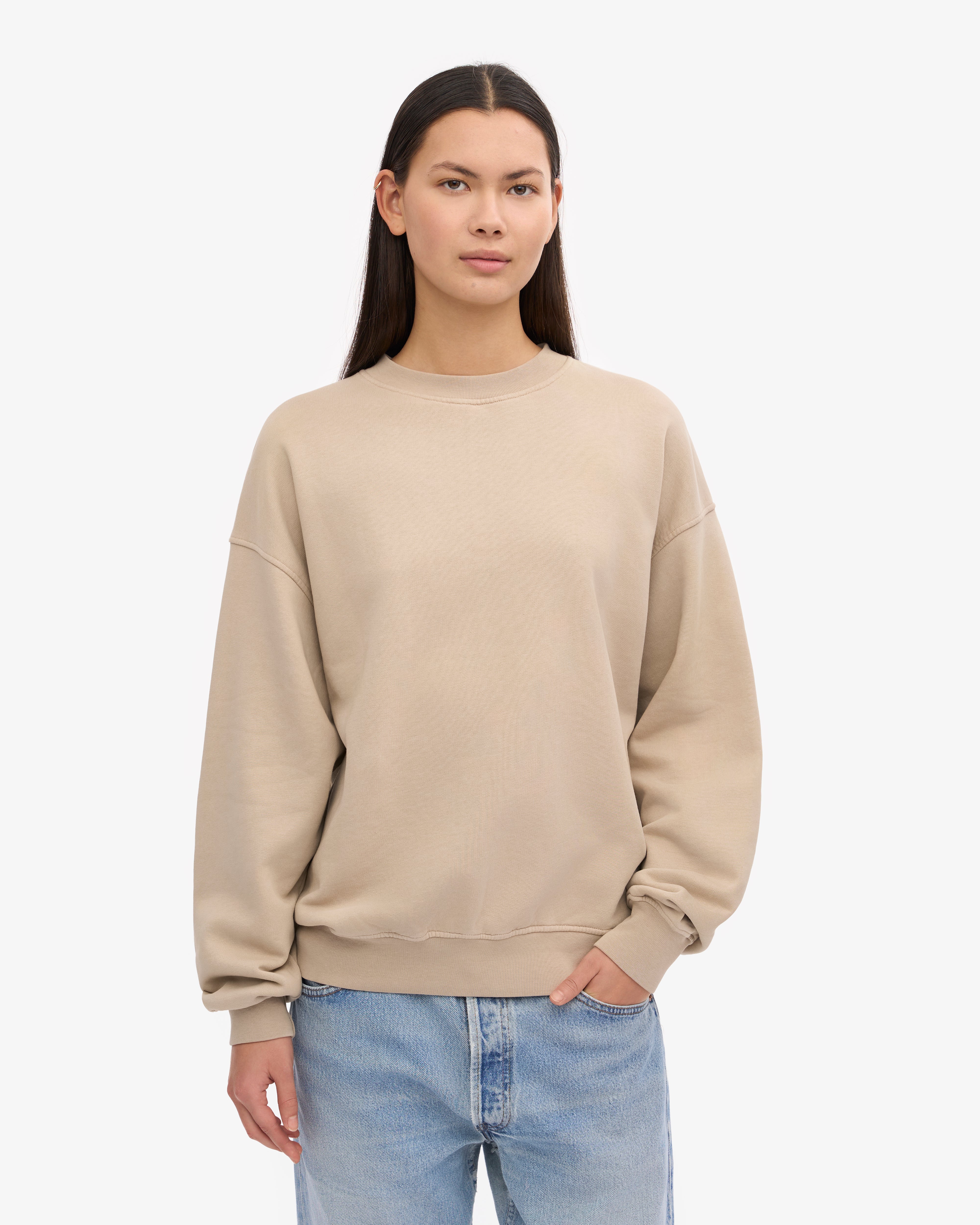Organic Oversized Crewneck Sweatshirt - Oyster Grey - Soft & Comfortable Unisex Pullover for Casual Wear, Loungewear & Street Style
