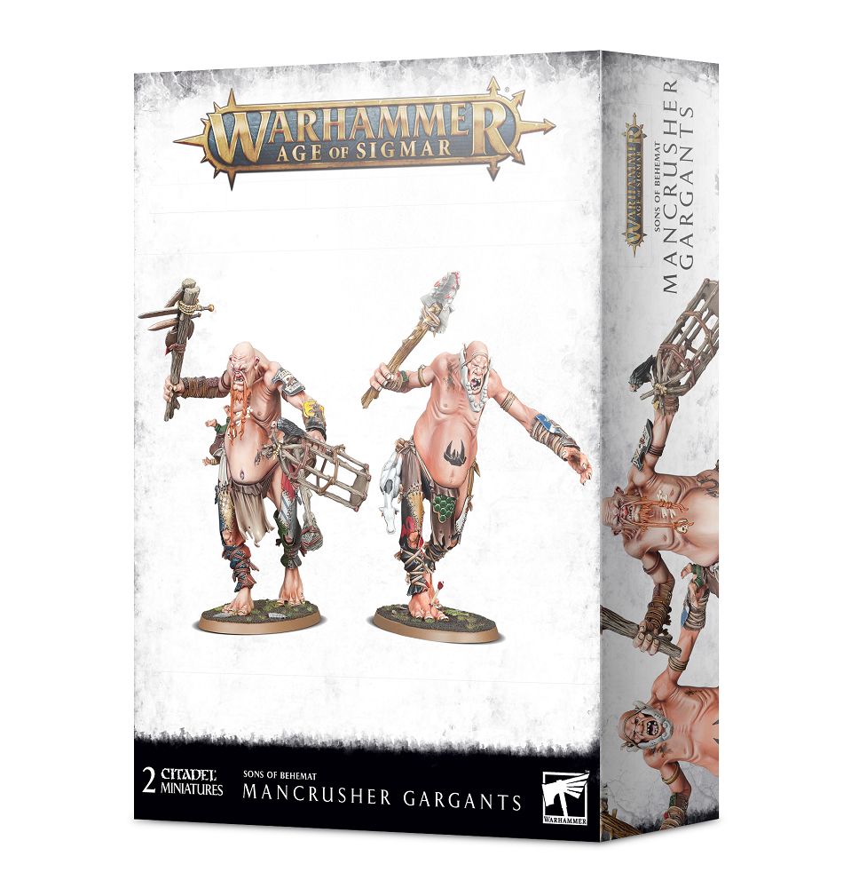 Age of Sigmar Sons of Behemat Mancrusher Gargants - Giant Miniature Warhammer Figures for Tabletop Gaming & Collecting - Perfect for Battle Scenes & Display