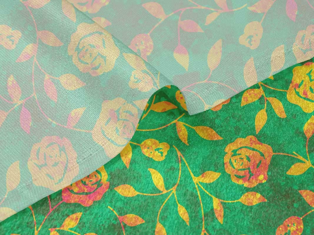 Velvet Green Batik Fabric by the Yard - 58 Inch Wide Printed DIY Sewing Material for Clothing, Dresses & Home Decor | Soft, Durable & Easy to Sew