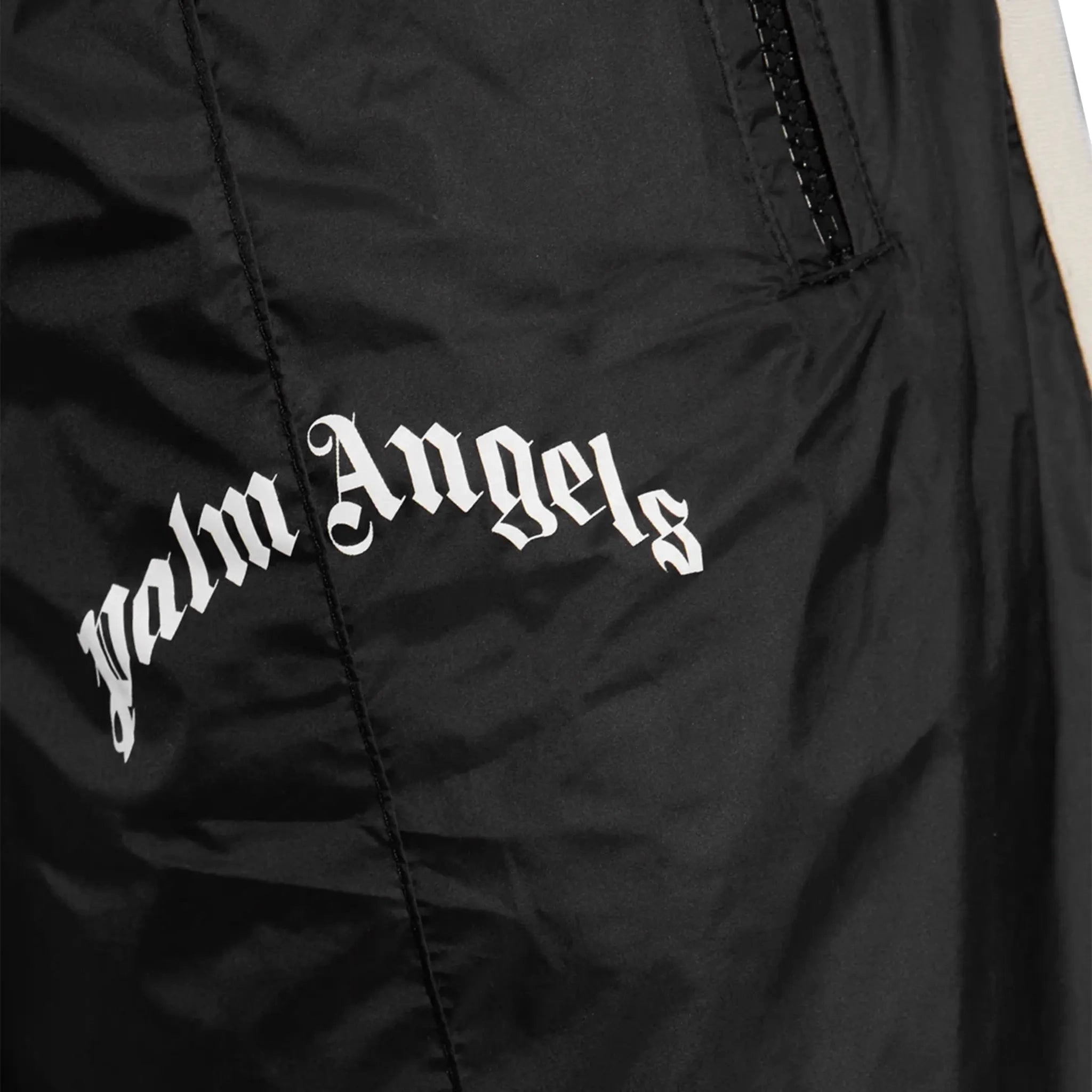 Palm Angels Nylon Black White Track Pants - Vintage Preowned Men's Joggers for Streetwear & Casual Outfits | Perfect for Gym, Lounge & Urban Fashion