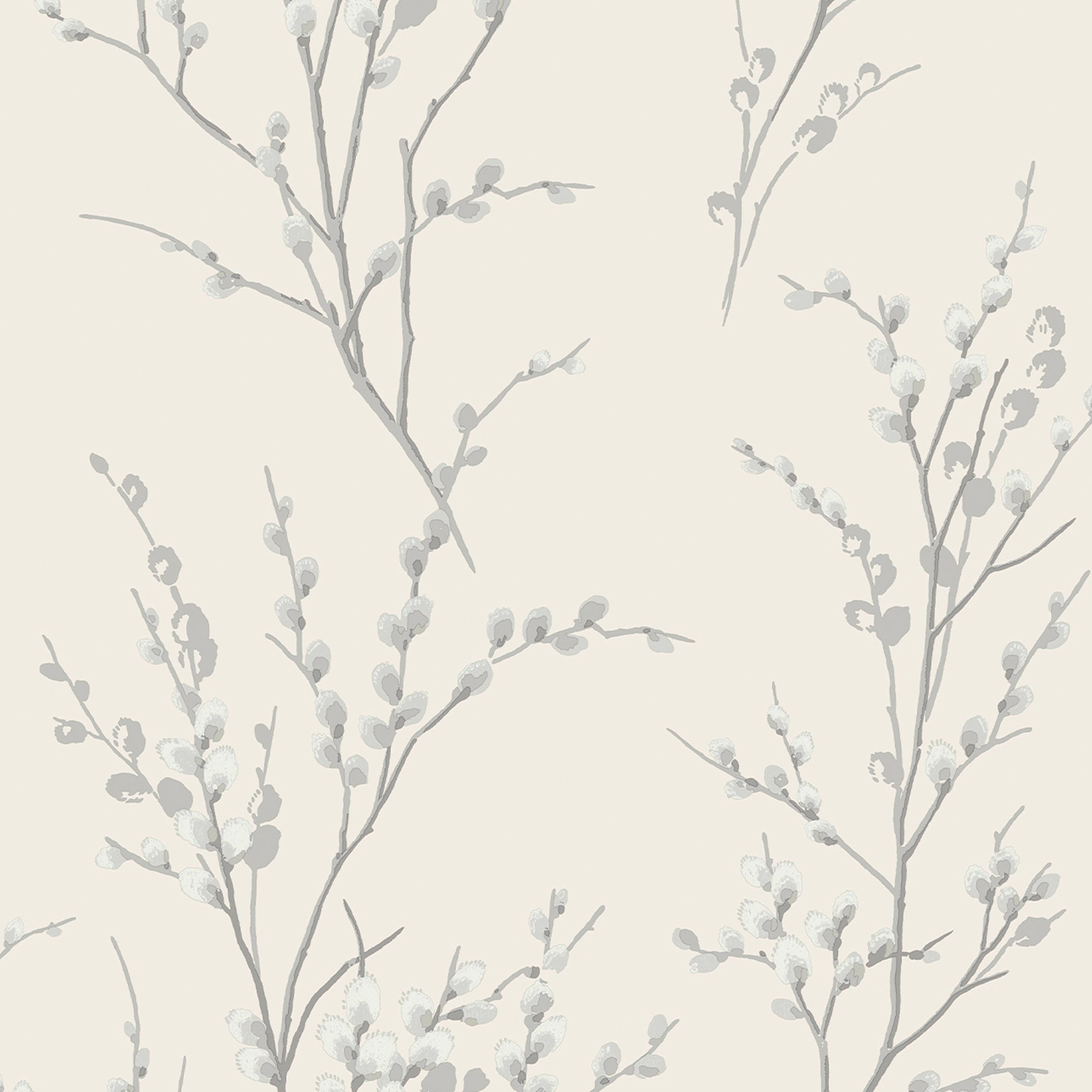 Laura Ashley Wallpaper - Pussy Willow Off White and Steel Floral Design | Peel and Stick Wallpaper for Bedroom, Living Room, Nursery Decor