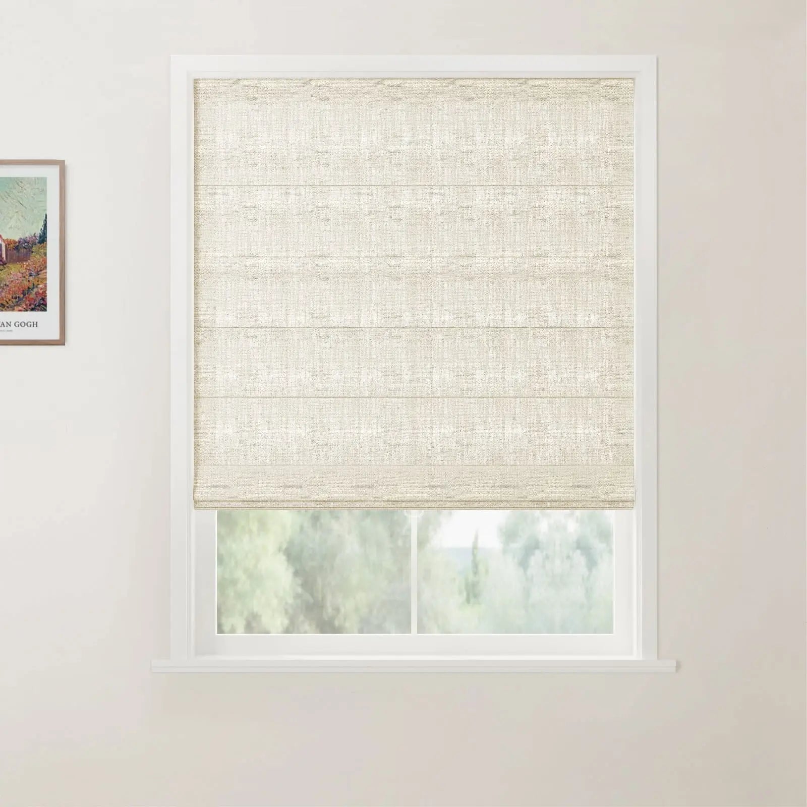 Custom Cordless Roman Shades for Windows - Blackout Back Slat Design for Privacy & Light Control - Perfect for Living Room, Bedroom, and Home Office