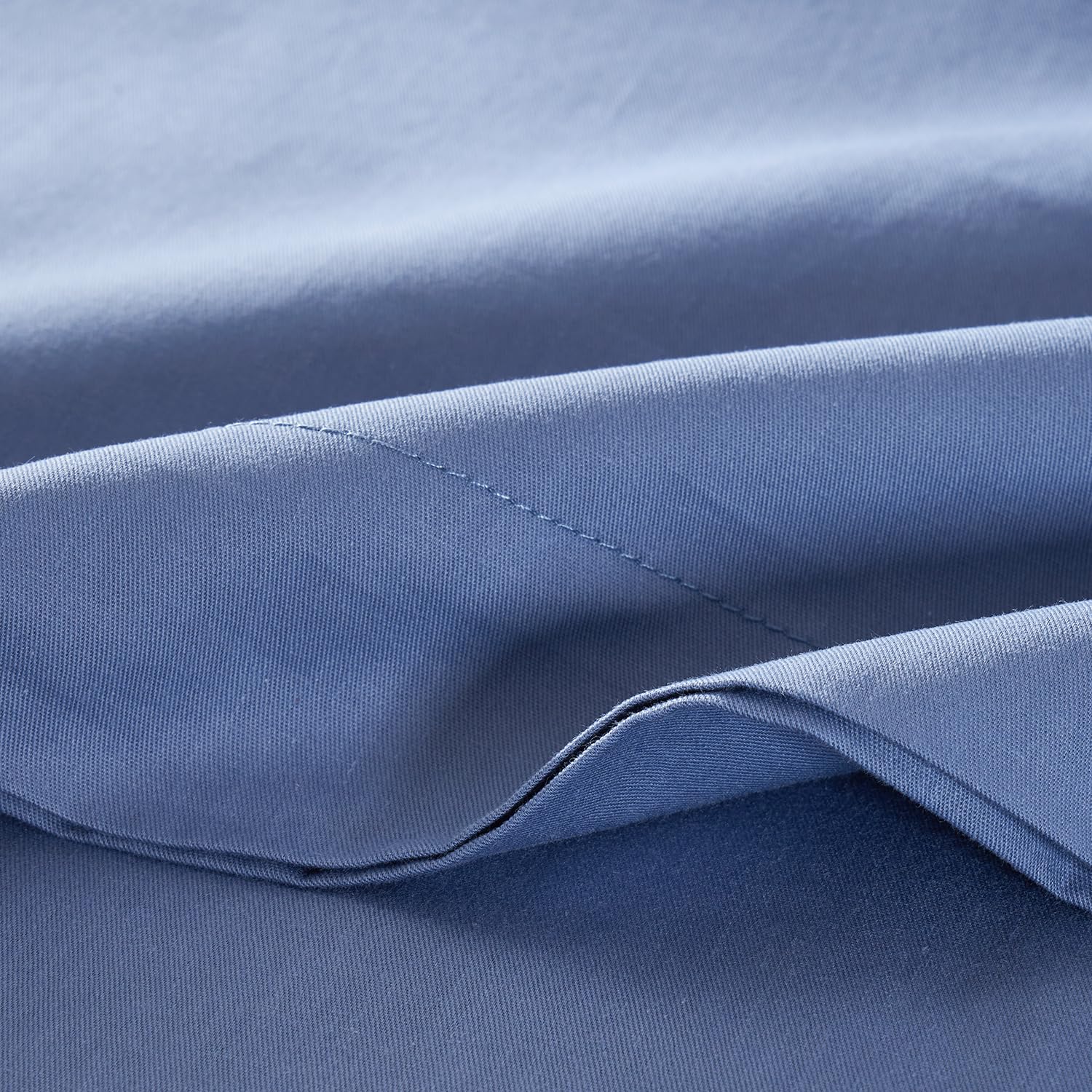 Premium 100% Cotton Queen Size Pillowcases Set of 2 - 20x30 Inches Super Soft & Breathable Envelope Closure Blue Pillow Covers for Bedroom, Hotel, or Guest Room - Durable & Hypoallergenic Bedding Accessories