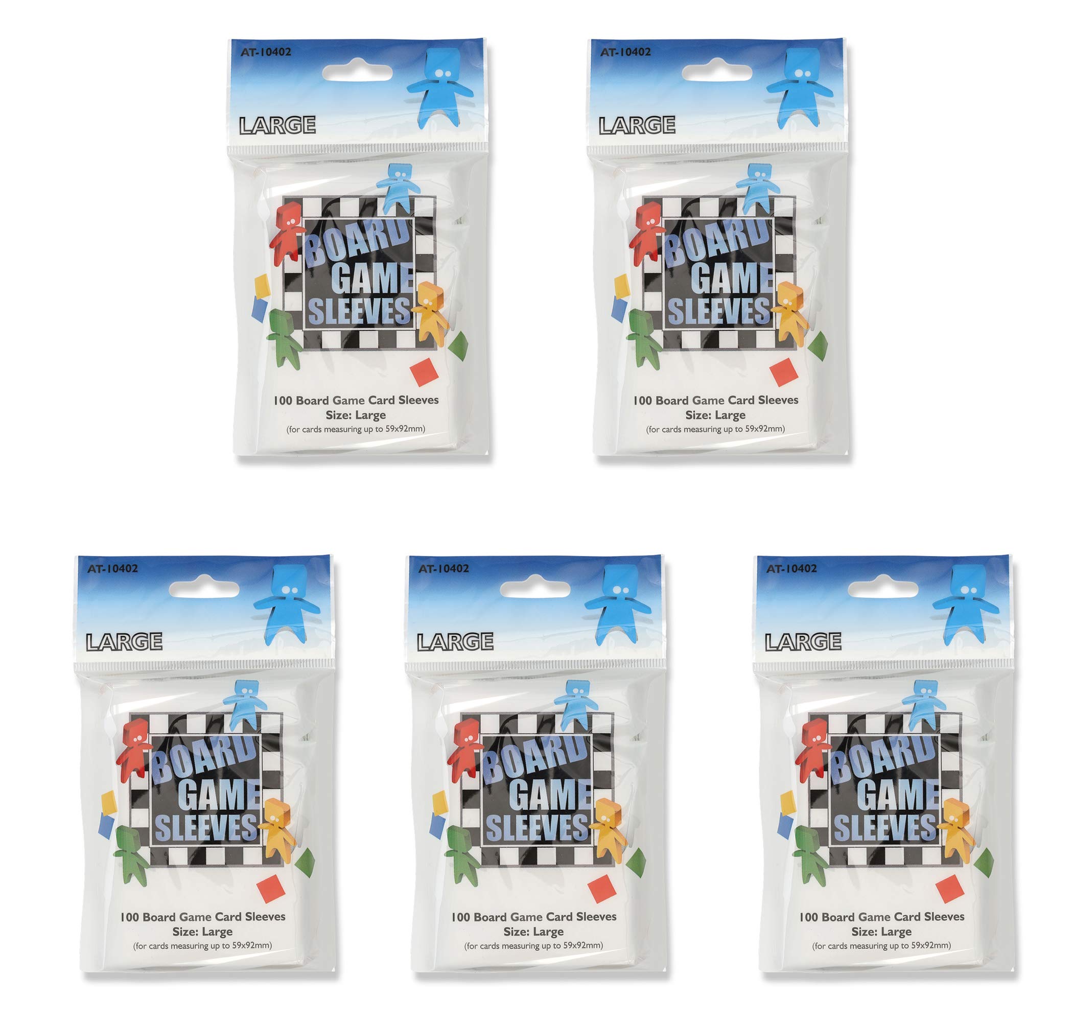 5 Packs Arcane Tinmen Board Game Sleeves - 100 ct Large Size Card Protectors for MTG, Yu-Gi-Oh, Pokemon TCG - Perfect for Game Nights & Card Collection Protection