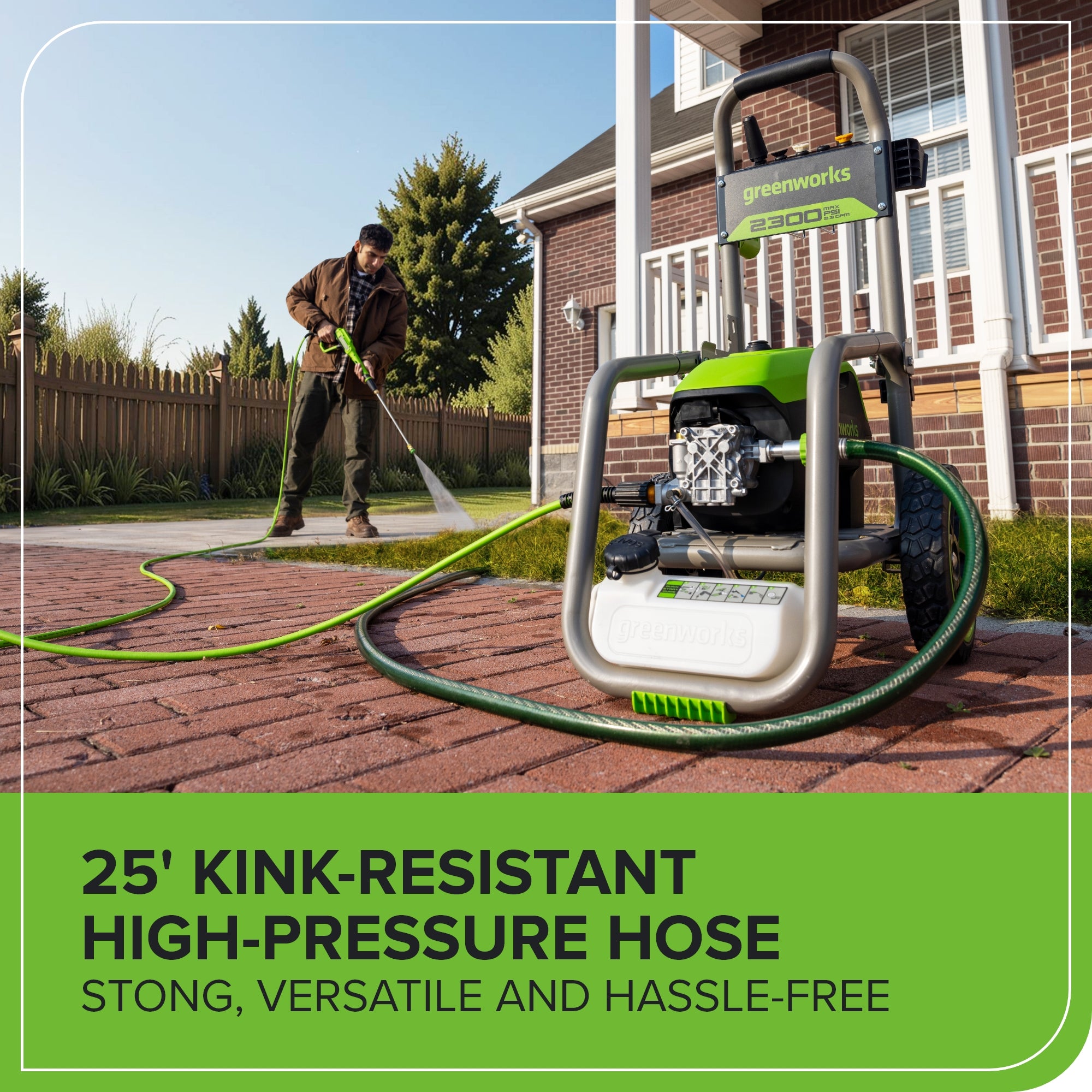 2300 PSI 1.2 GPM Cold Water Electric Pressure Washer (2nd Generation) - Perfect for Home Cleaning, Driveway Washing, and Outdoor Surface Maintenance