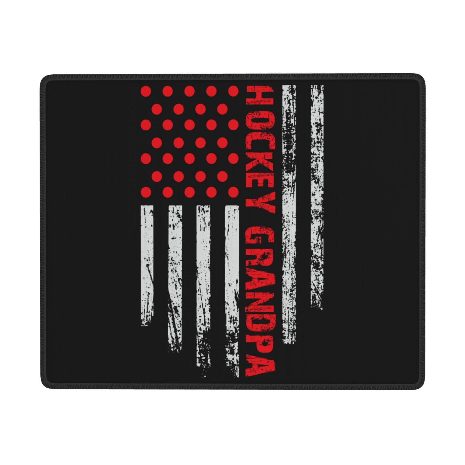 SIYTUAU USA Flag Hockey Grandpa Mouse Pad - Non-Slip Rubber Gaming Mousepad (7x9 inches) for Office, Laptop & PC - Waterproof Desk Accessory for Sports Fans & Patriotic Decor | Perfect for Work, Gaming & Home Office Setup