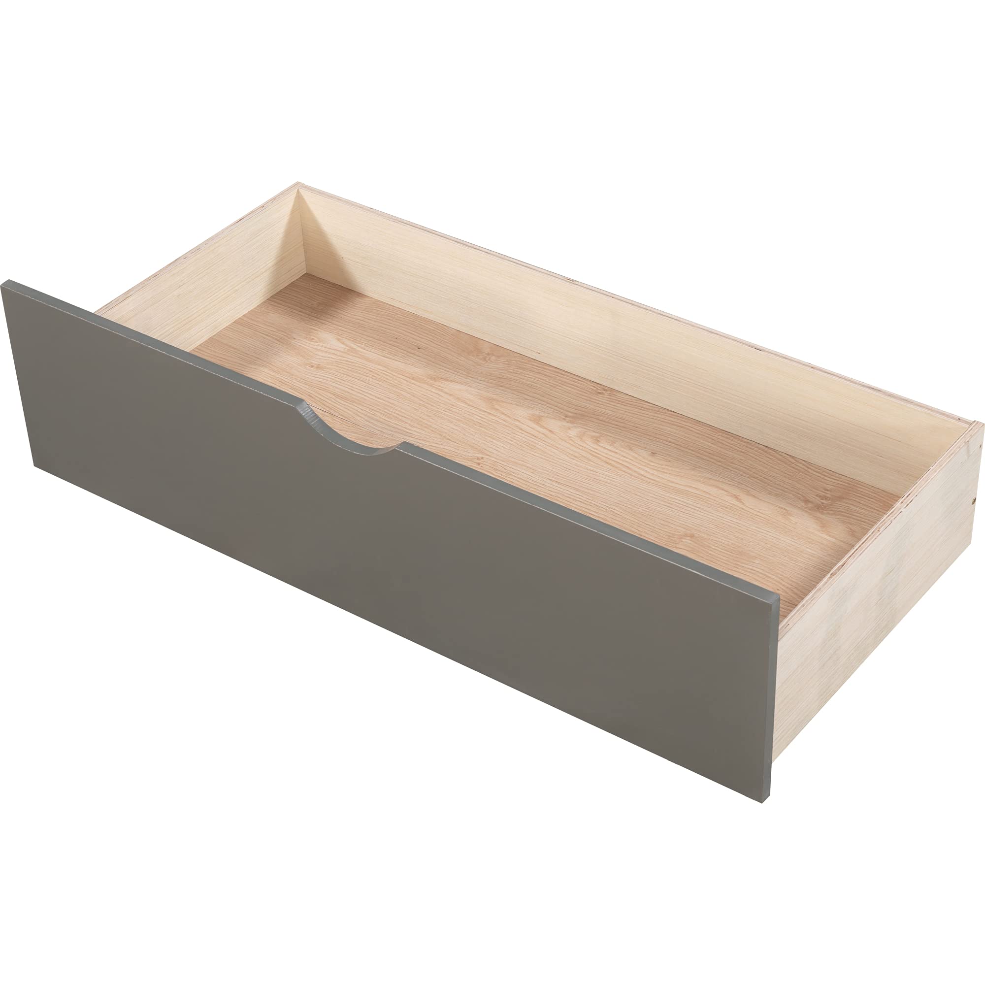 JINS&VICO Twin Size Solid Wood Platform Bed with 2 Storage Drawers - No Box Spring Needed - Captain Bed for Boys, Girls & Teens - Gray - Perfect for Small Bedrooms, Dorms & Kids' Rooms