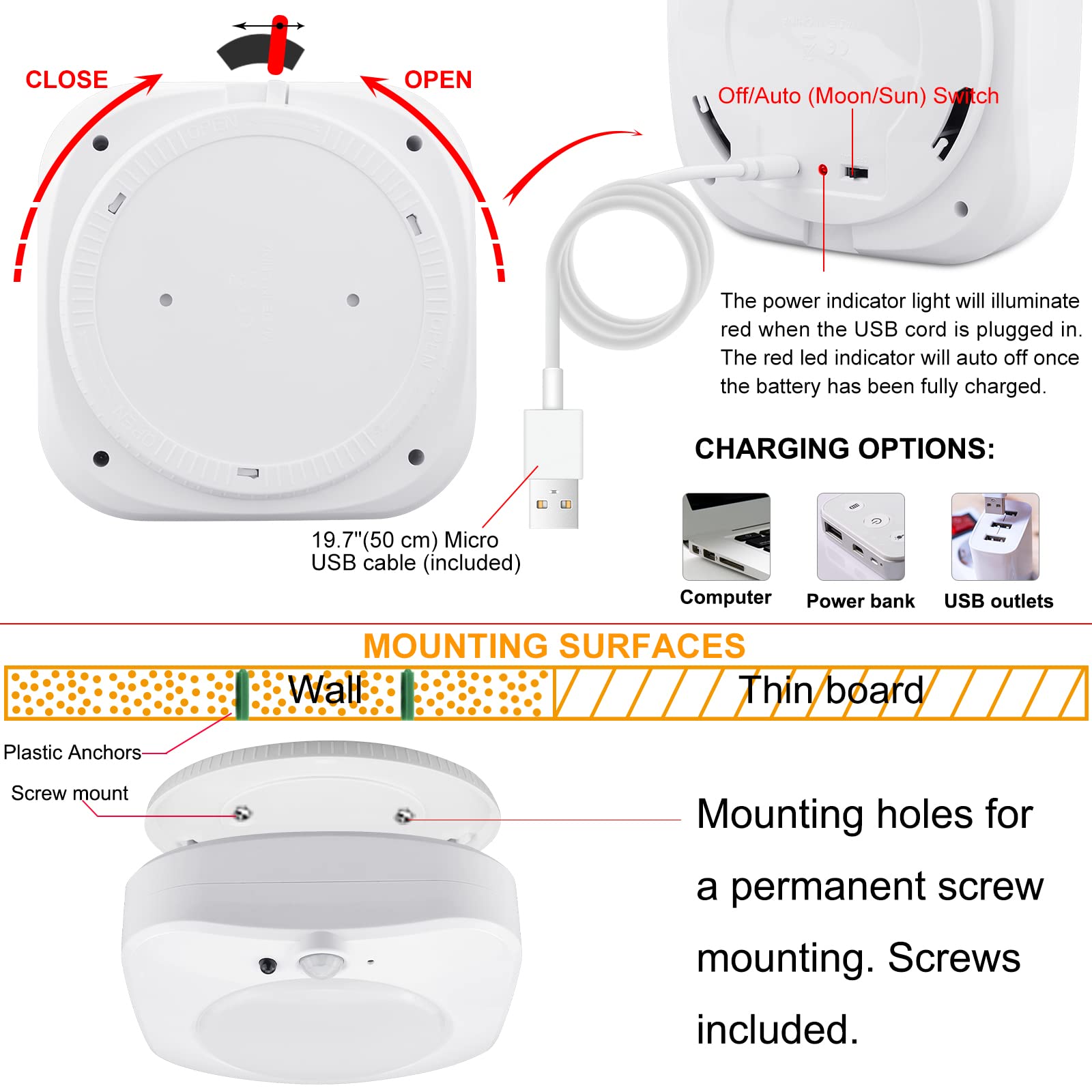 BIGMONAT Rechargeable Motion Sensor LED Shower Light - Wireless Ceiling Light with Remote & Timer, 220LM RGB Night Light for Bathroom, Closet, Pantry, Hallway, Cabinet, Bedroom, Laundry | Waterproof & Energy Saving for Home, Hotel, Apartment Safety Lighting