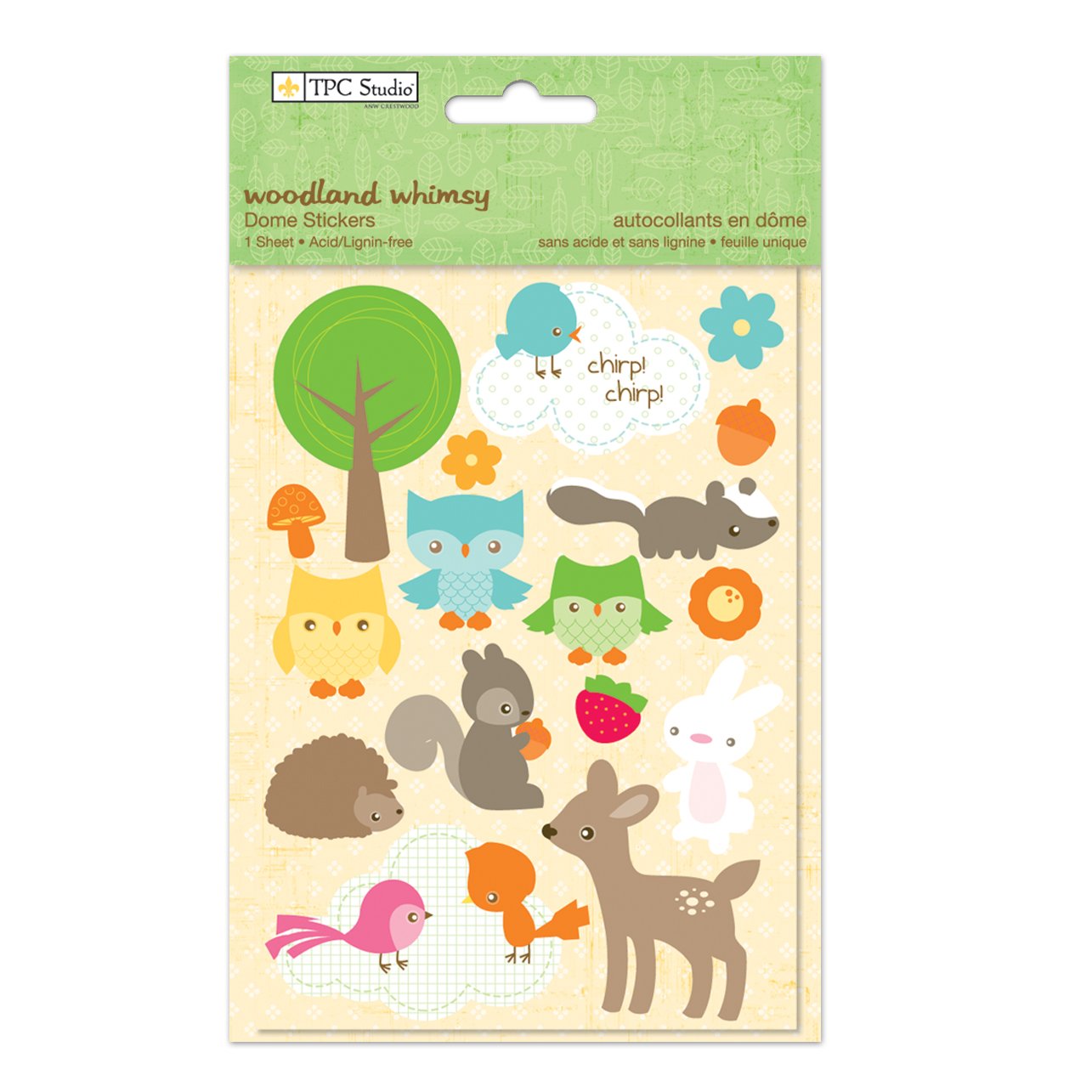 THE PAPER COMPANY Woodland Whimsey Dome Stickers - 3D Raised Forest Animal Decals for Scrapbooking, Journals & DIY Crafts - Perfect for Kids Room Decor, Gift Wrapping & Planner Embellishments