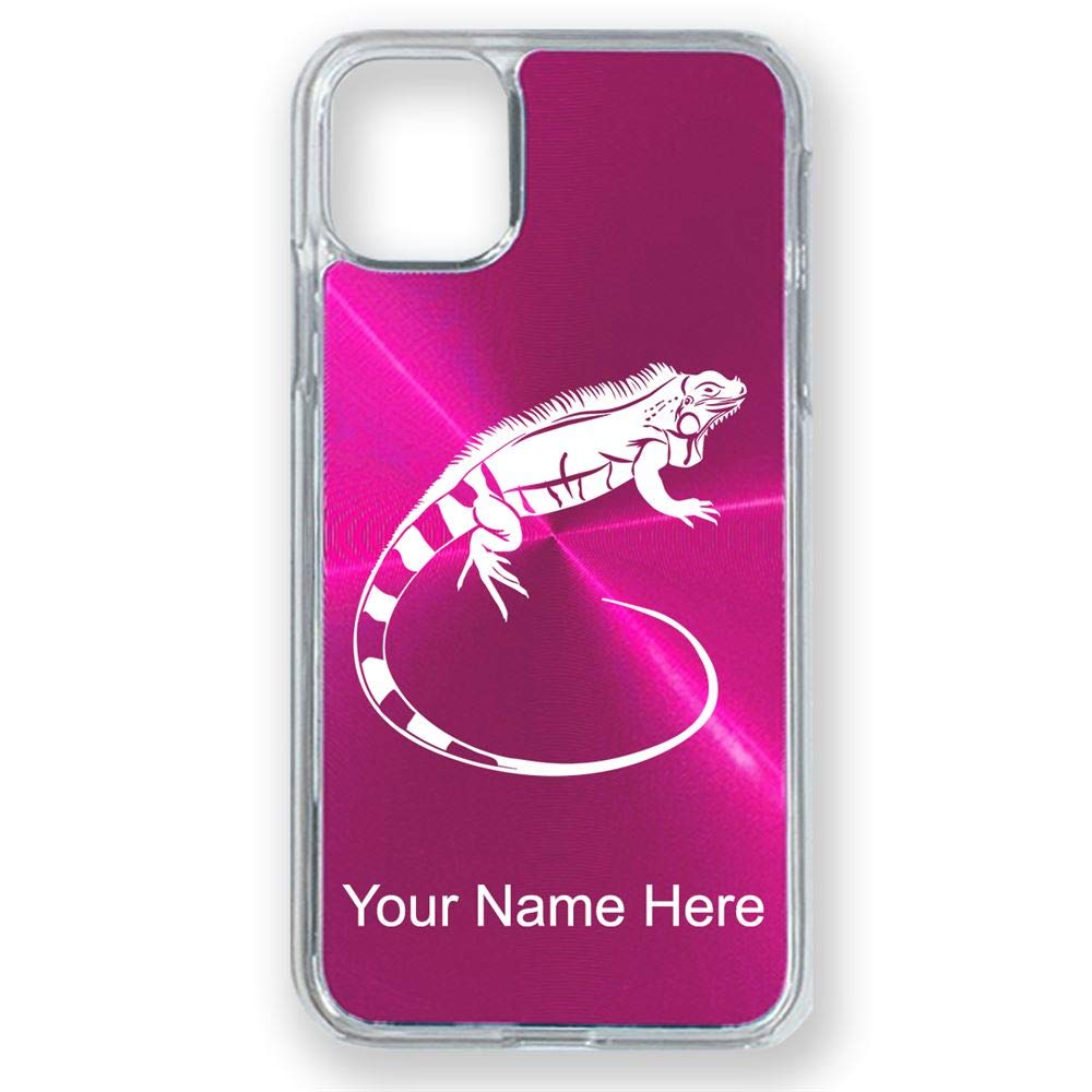 Premium iPhone 11 Pro Max Case with Iguana Design - Personalized Engraving Option, Shockproof & Scratch Resistant (Pink) - Perfect for Outdoor Adventures & Daily Protection