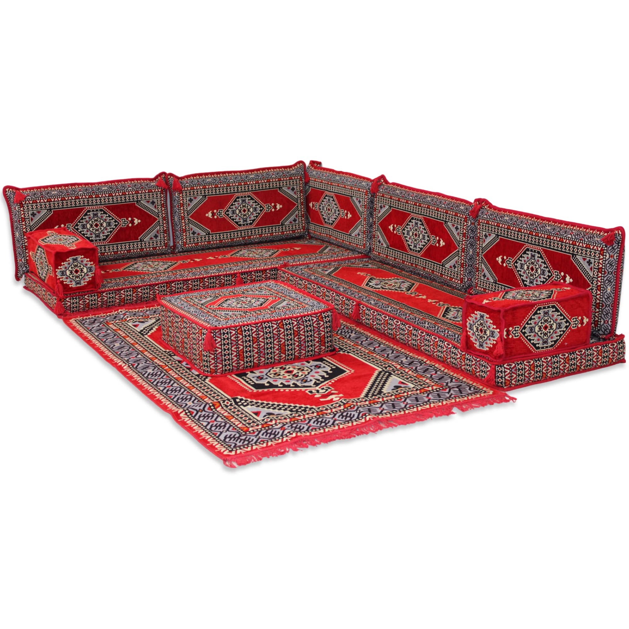 Arabic Corner Sofa Set - Traditional Floor Seating Sofa & Majlis Couch for Living Room, Lounge, and Cultural Gatherings | MA 99