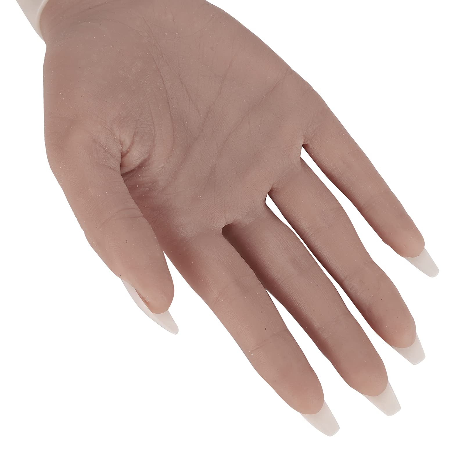 Professional Silicone Nail Practice Hand with Stable Stand - Perfect for Nail Art Training, Manicure Practice & Salon Demonstration (02) - Ideal for Nail Technicians, Students & Home Practice