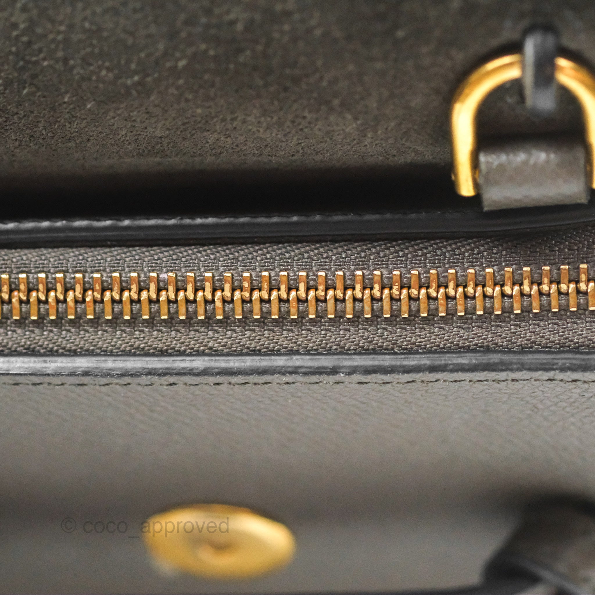 Celine Pico Belt Bag in Grey Grained Calfskin with Gold Hardware - Luxury Crossbody Bag for Women, Perfect for Everyday Use & Special Occasions