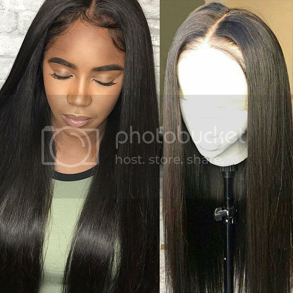 Brazilian Virgin Human Hair Lace Front Wigs - Pre Plucked Bleached Knots 180% Density Silky Straight Glueless Wig with Baby Hair for Black Women | 14 Inch Natural Look for Daily Wear & Special Occasions