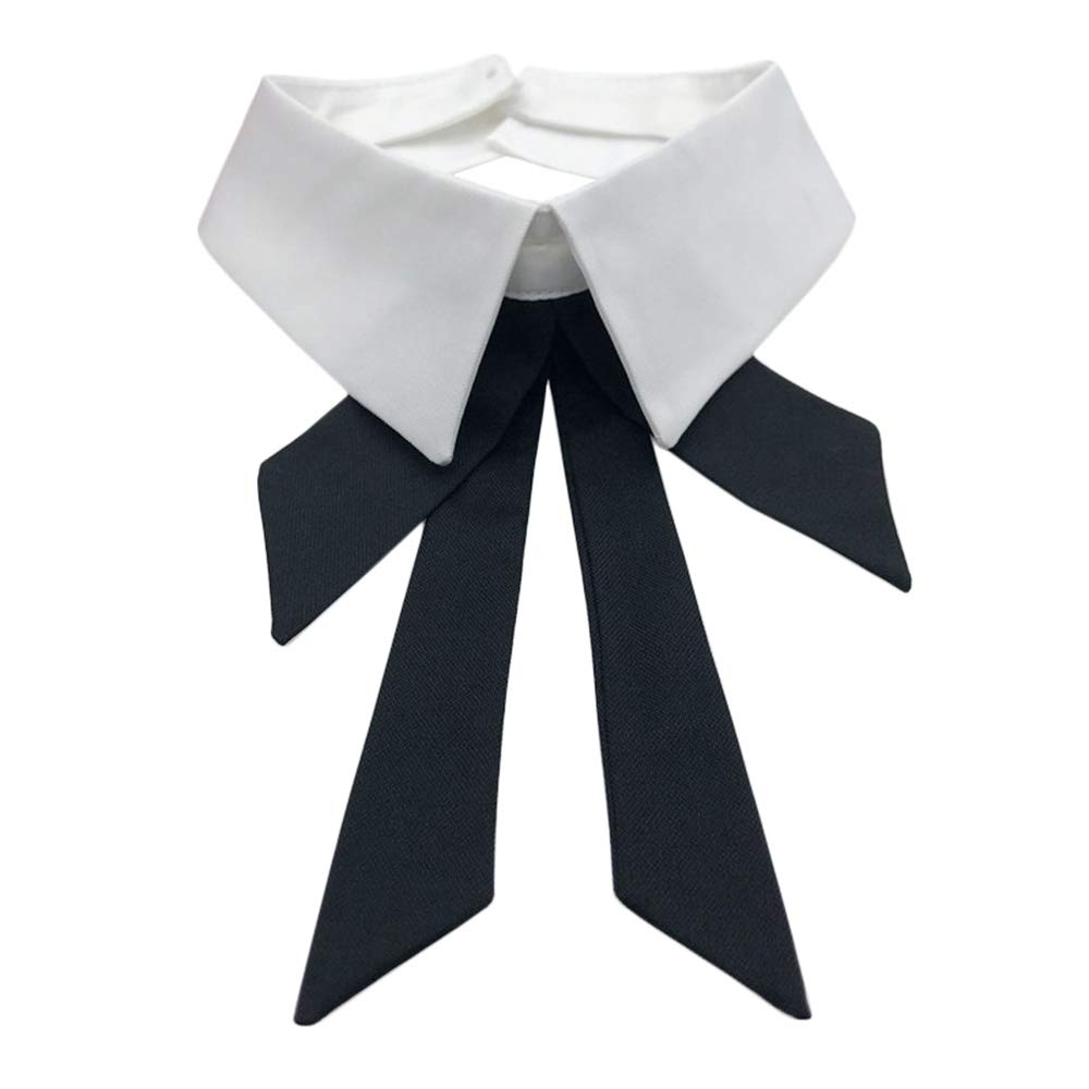 Detachable Fake Collar Lapel - Plaid Blouse False Collar Choker with Peter Pan Necklace & Bow Tie - Perfect for Office Wear, Cosplay & Vintage Fashion Outfits