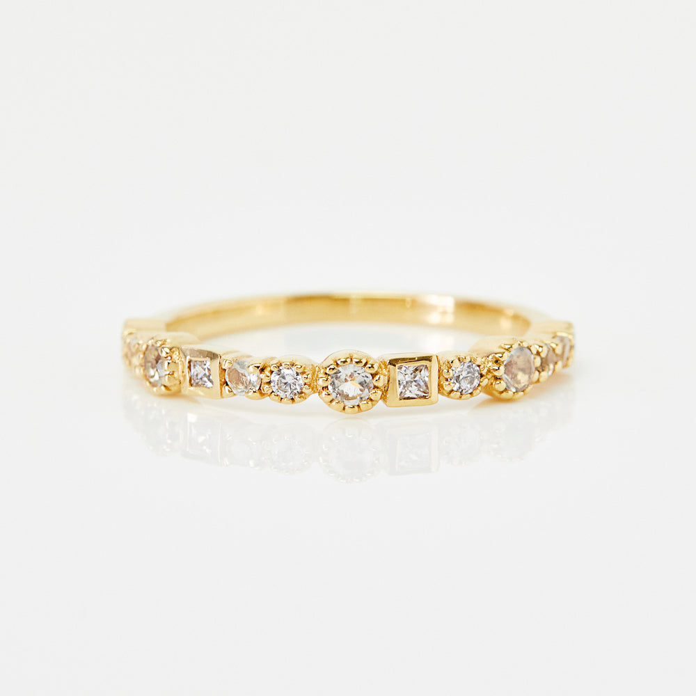 Diamond Constellation Eternity Ring for Women - 14K White Gold Wedding Band with Sparkling Stones - Perfect for Anniversaries & Romantic Gifts