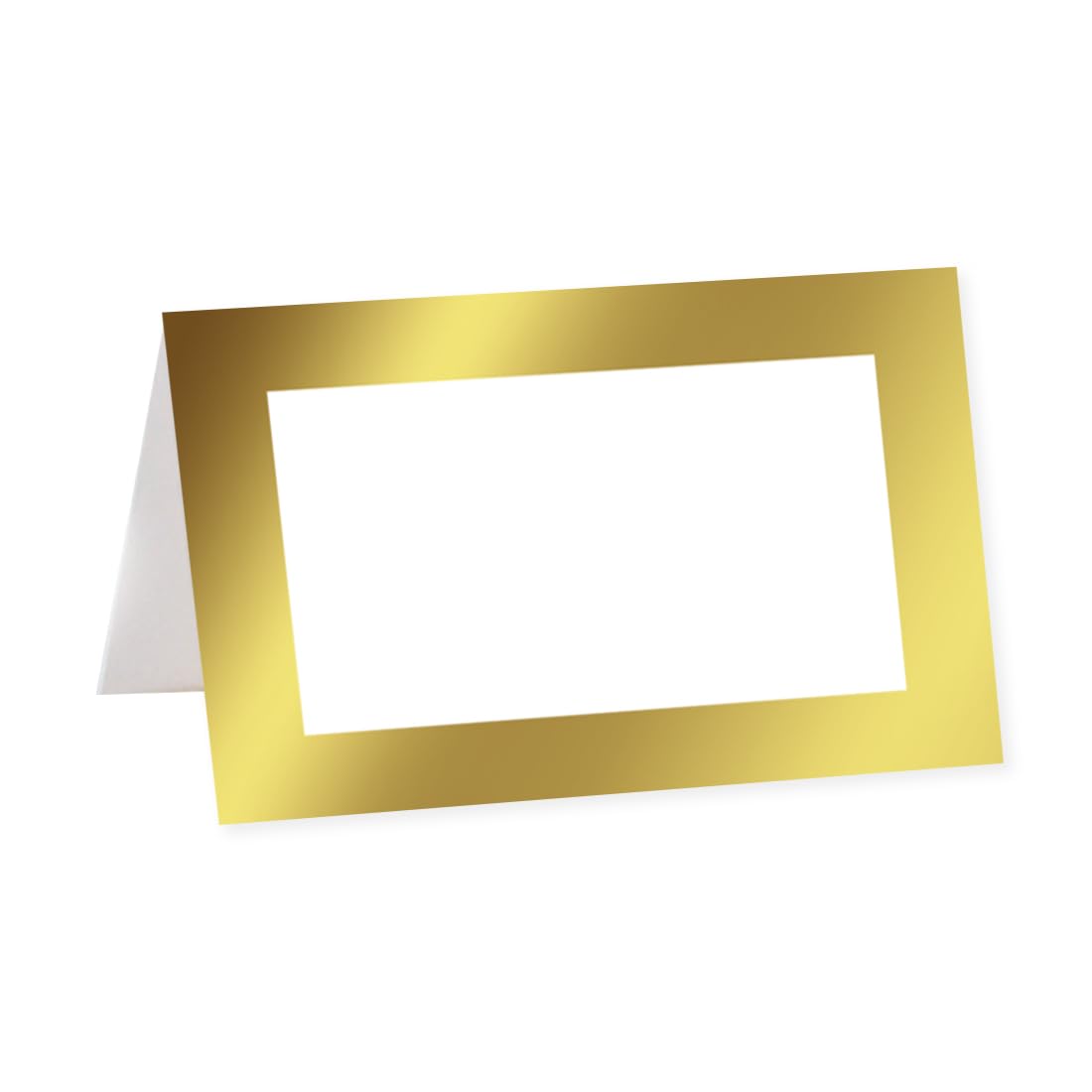 Andaz Press Printable Metallic Gold Table Tent Place Cards - 20-Pack Blank Name Cards for Wedding, Baby Shower & Graduation - Elegant Table Setting Placeholders for Events & Parties