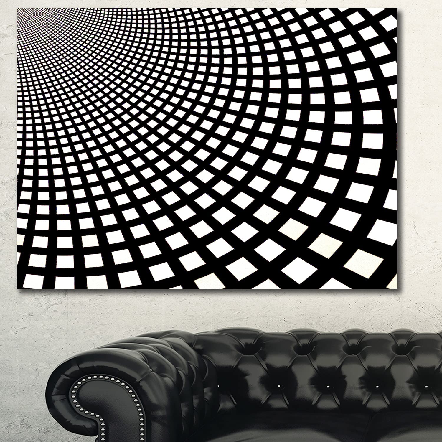 Abstract Fractal Square Pixel Mosaic Canvas Wall Art - 32x16 inches for Modern Home Decor