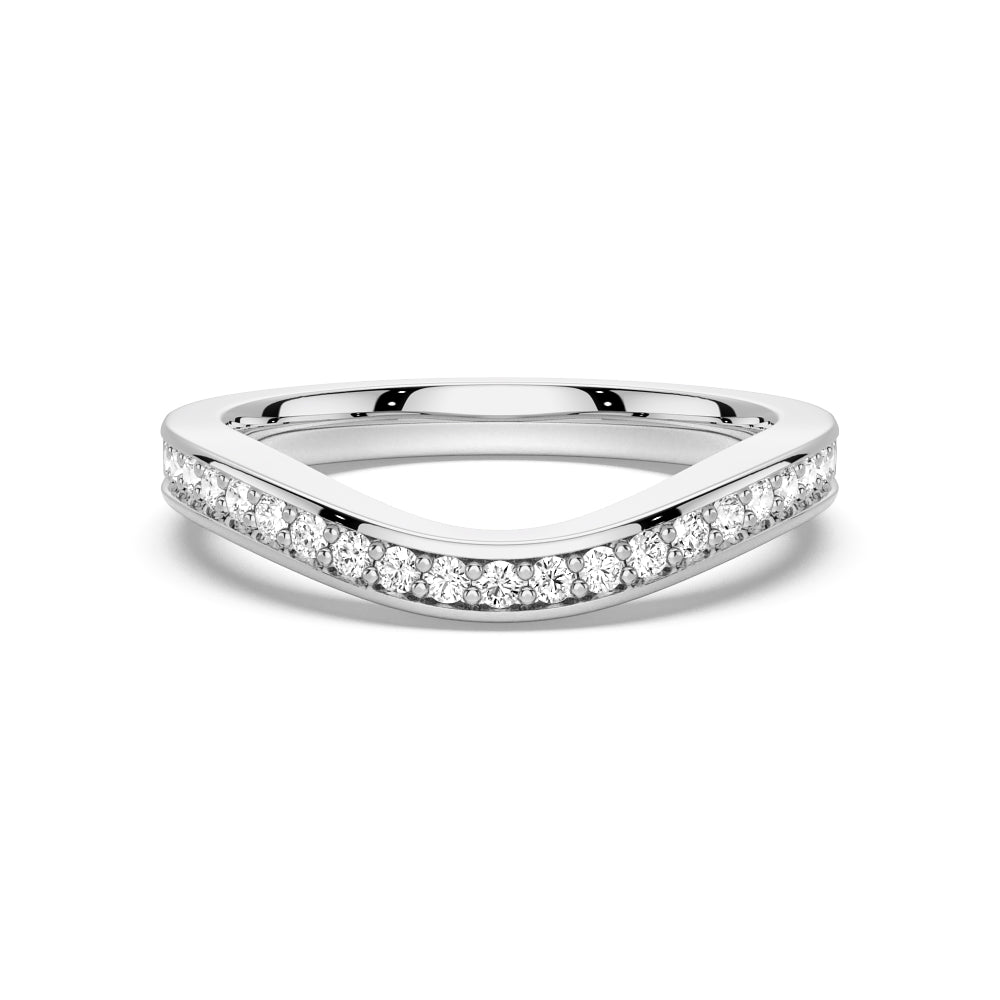 Exquisite V-Shaped Moissanite Wedding Band with Pavé Setting - Perfect for Engagement Rings, Anniversary Gifts & Bridal Jewelry